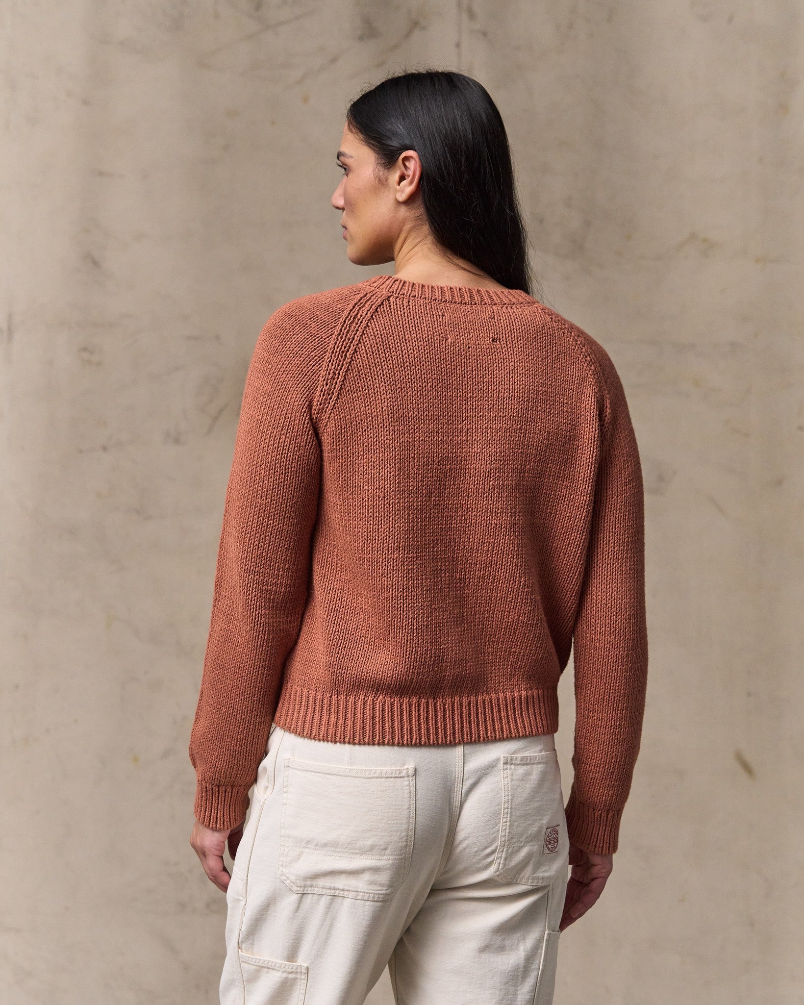 Alternative view of Women's Cotton Crewneck Sweater - Copper Brown