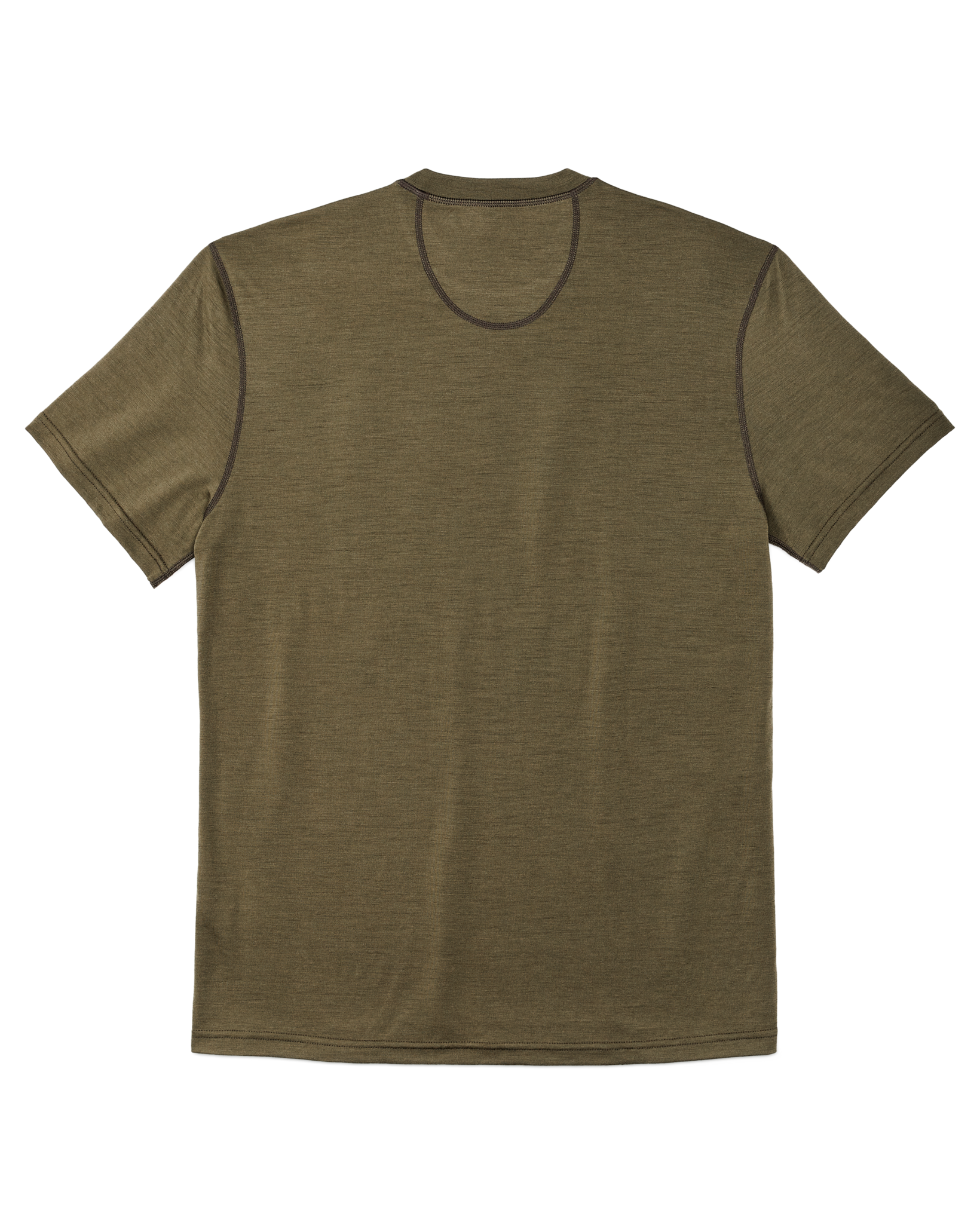 210g Merino Wool Short Sleeve Crewneck T-Shirt - Dark Olive - Image 6