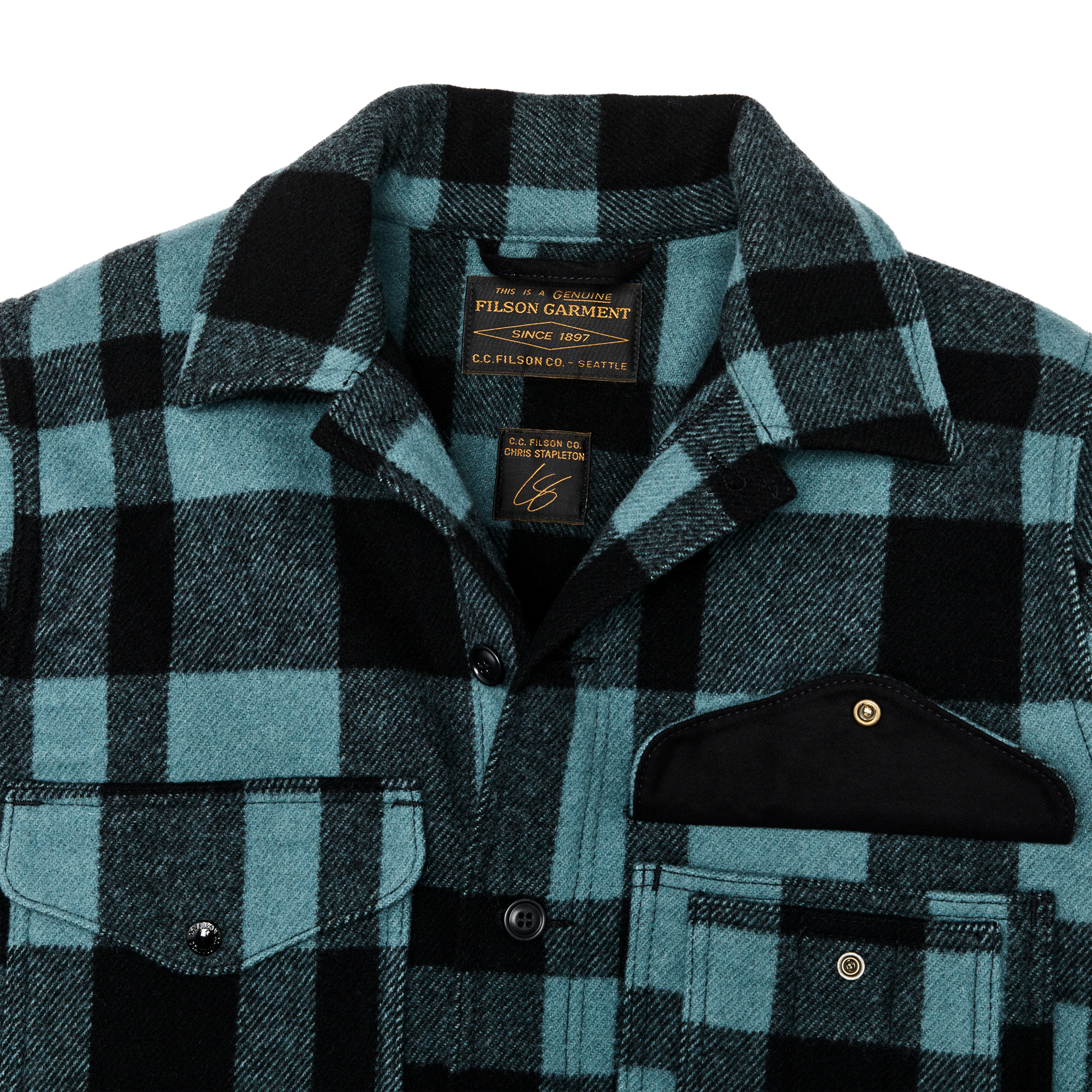 Chris Stapleton Signature Mackinaw Wool Cruiser - Faded Blue / Black Heritage Plaid - Image 4