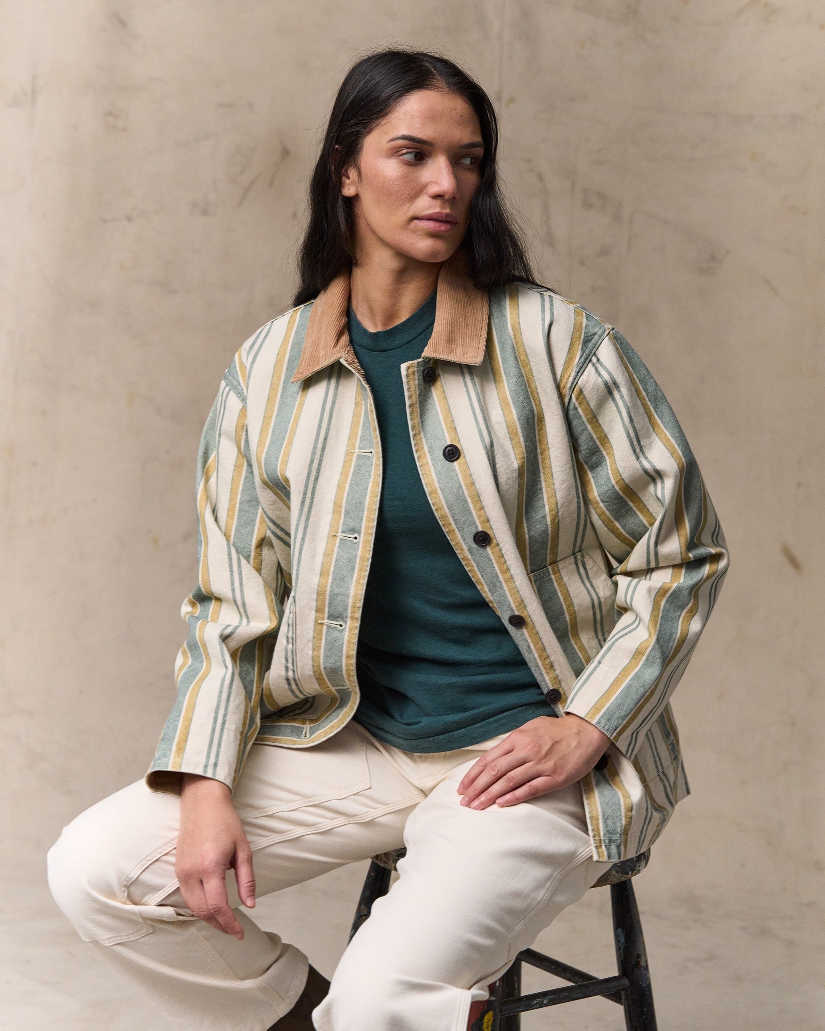 Alternative view of Women's Canvas Barn Coat - Natural / Yellow