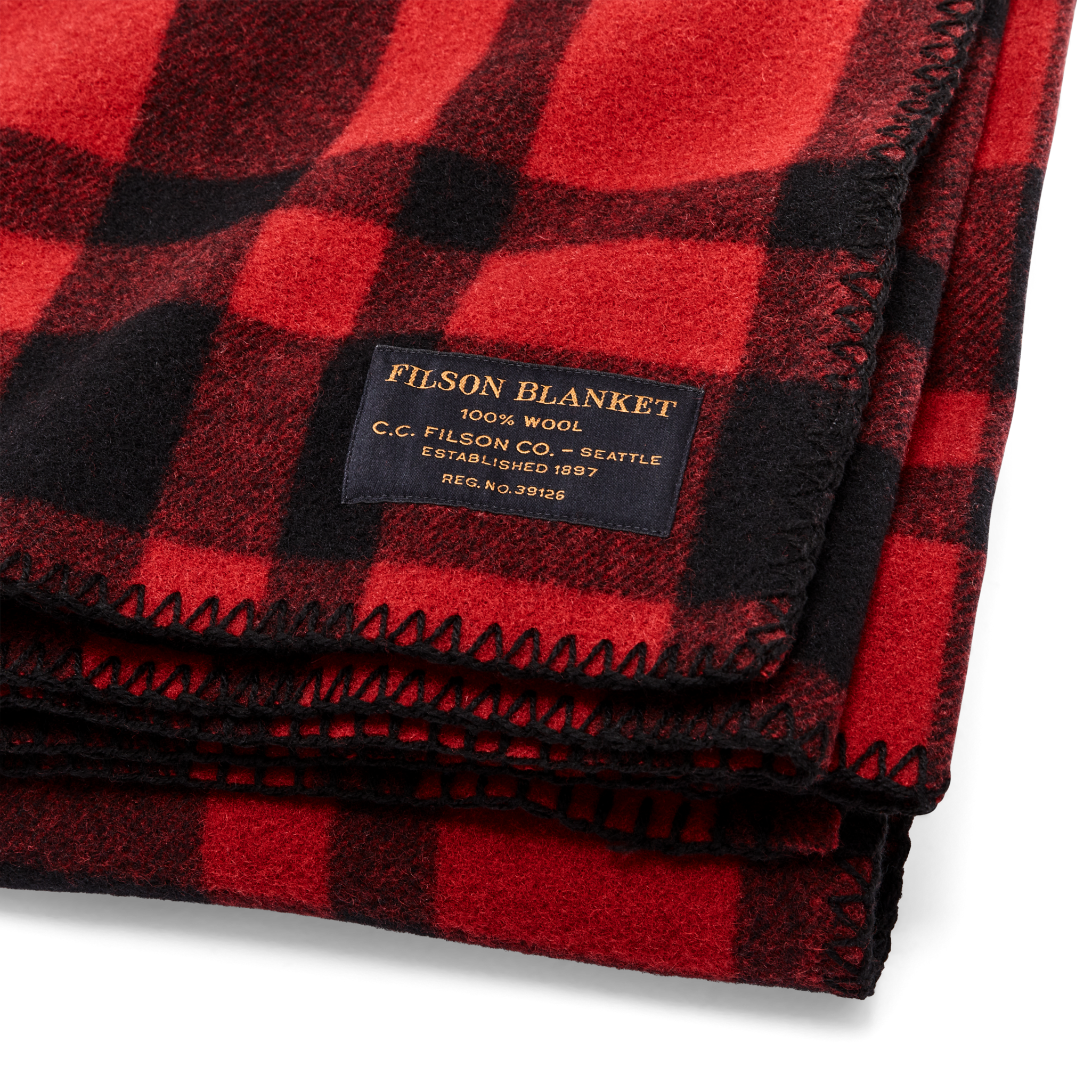 Alternative view of Mackinaw Wool  Blanket - Red / Black Heritage Plaid