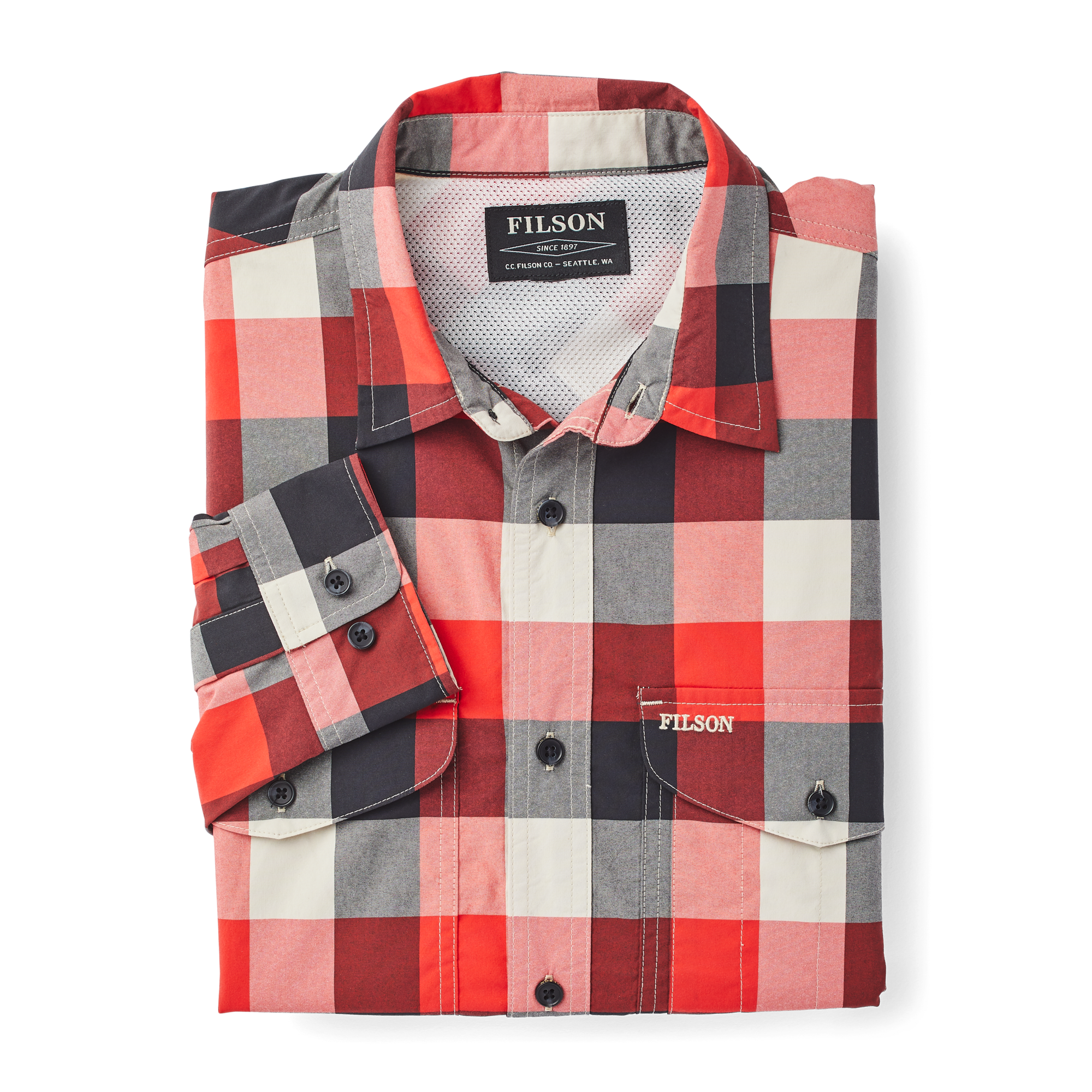 Twin Lakes Sport Shirt - Red/black/cream Plaid - Image 3