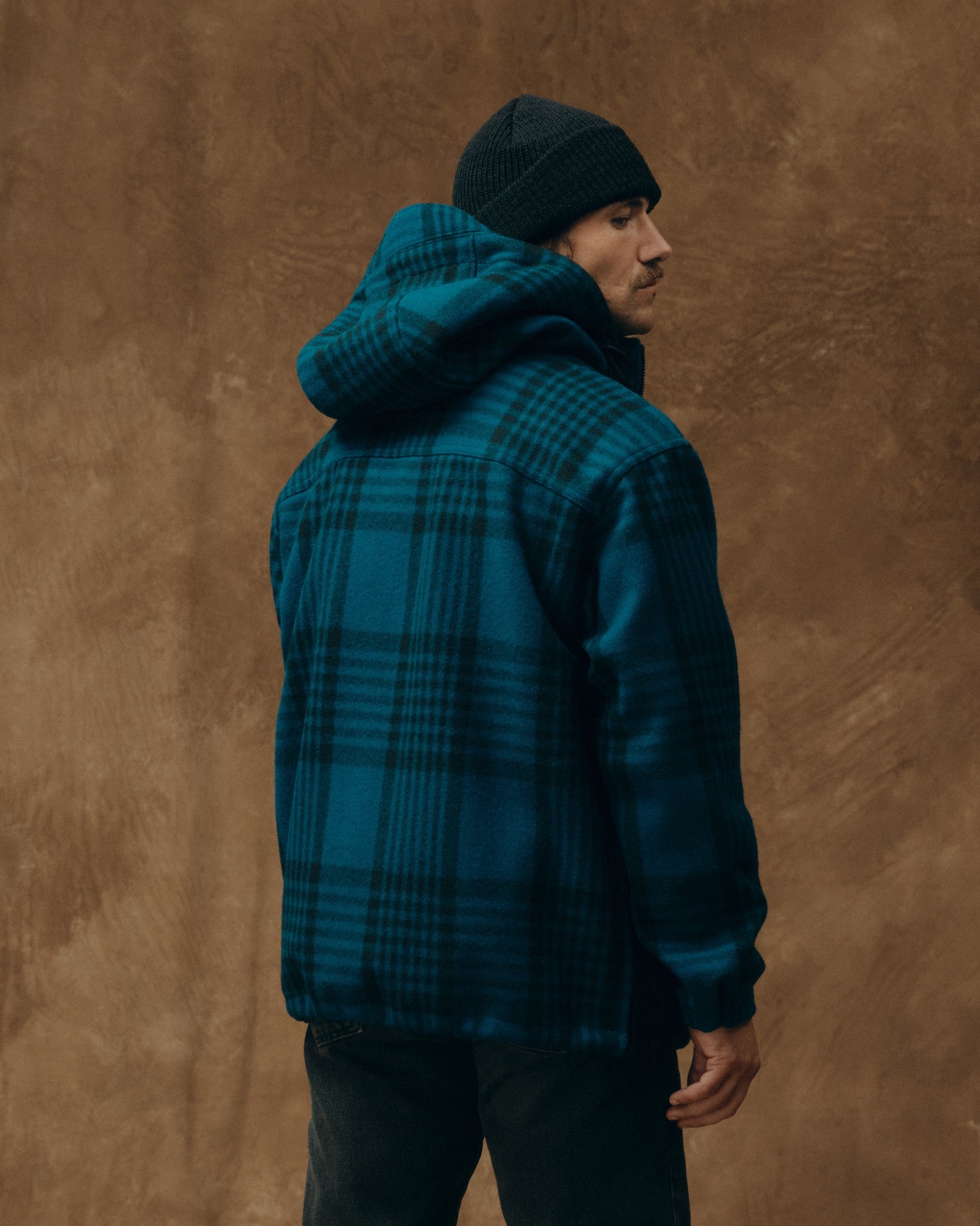 Alternative view of Mackinaw Wool Anorak - Blue / Black Plaid