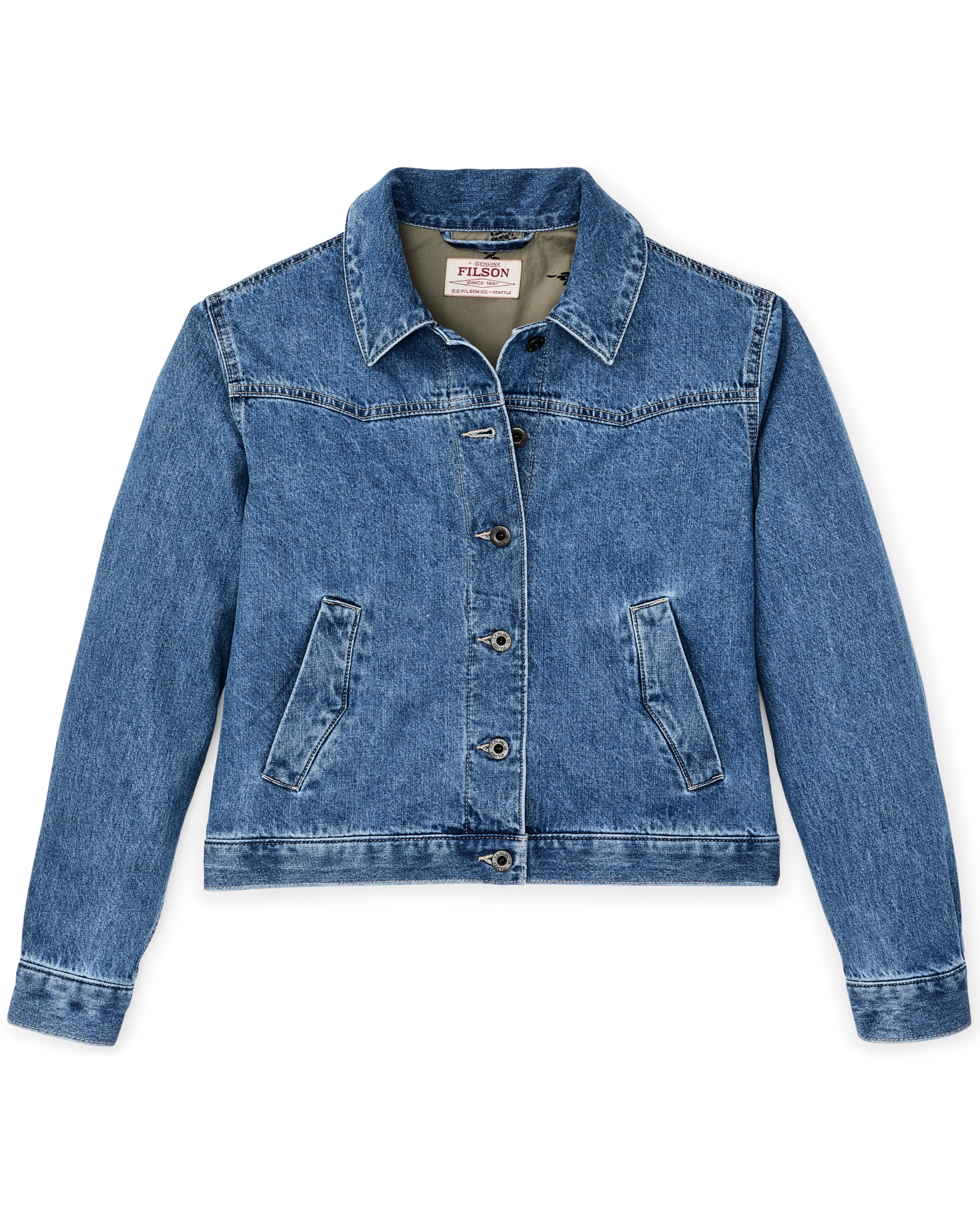 Women's Western Denim Jacket - Light Indigo - Image 6
