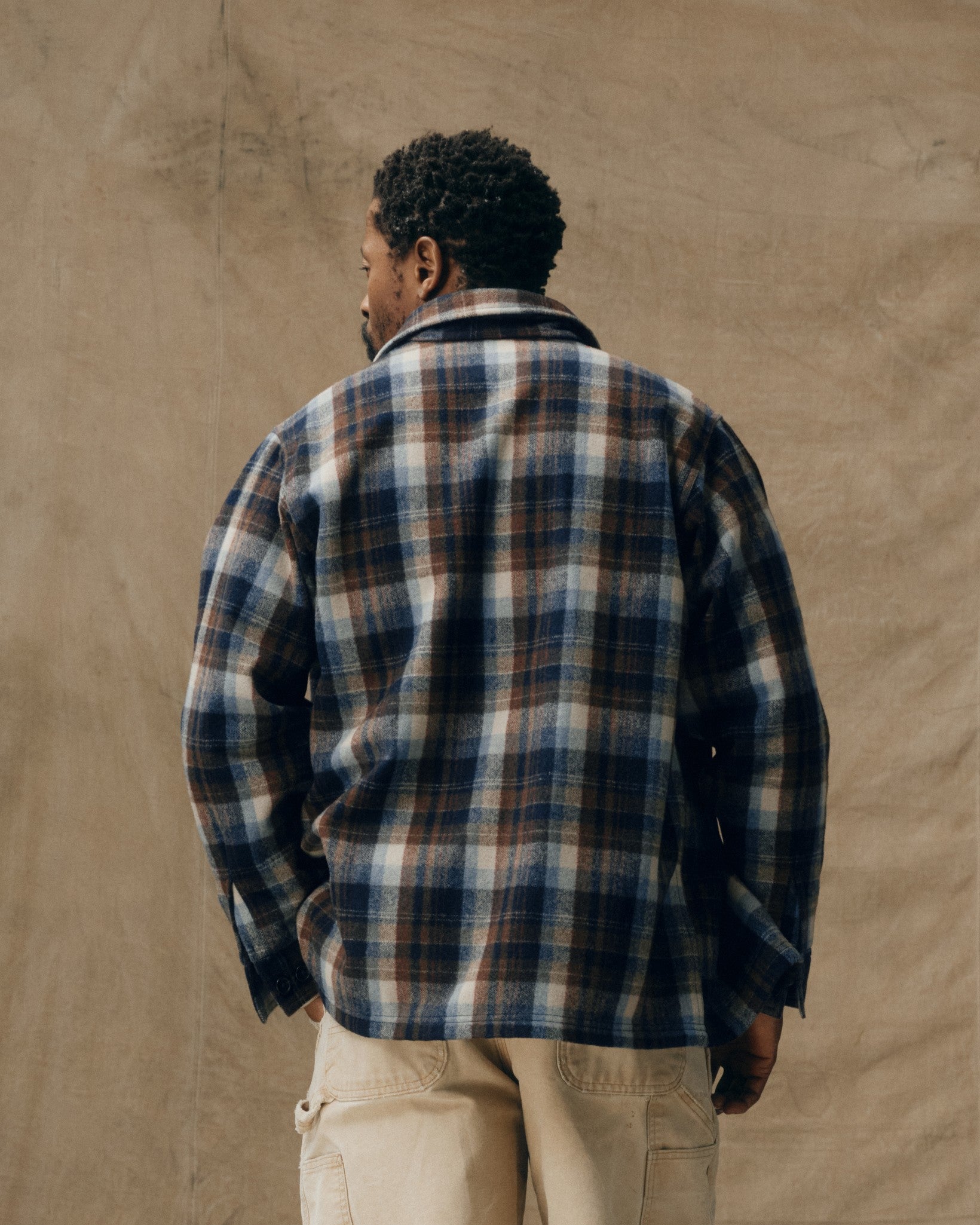 Alternative view of Wool Jac-shirt - Brown / Light Blue Multi Plaid