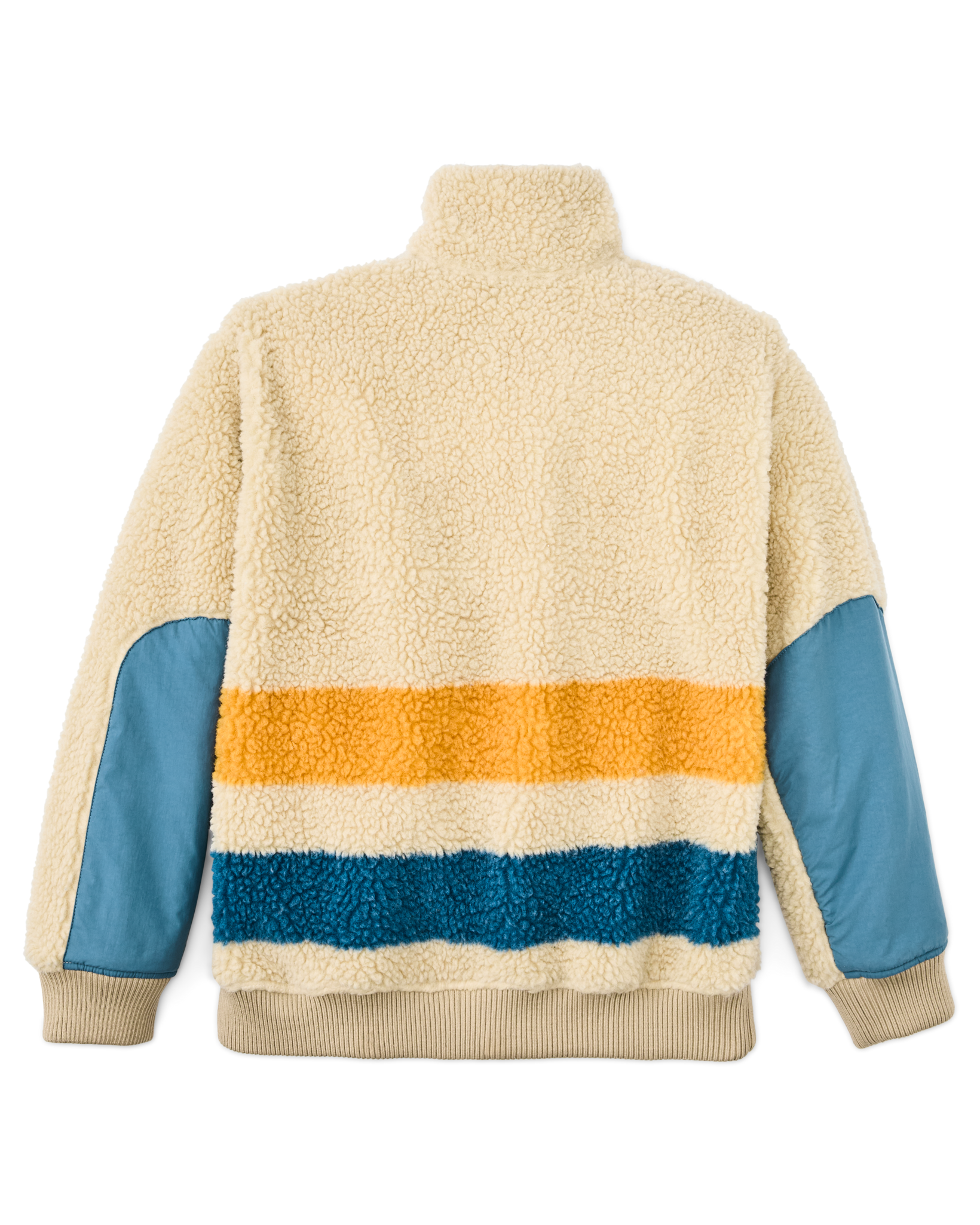 Alternative view of Women's Pile Fleece Popover - Yellow / Blue Blanket Stripe