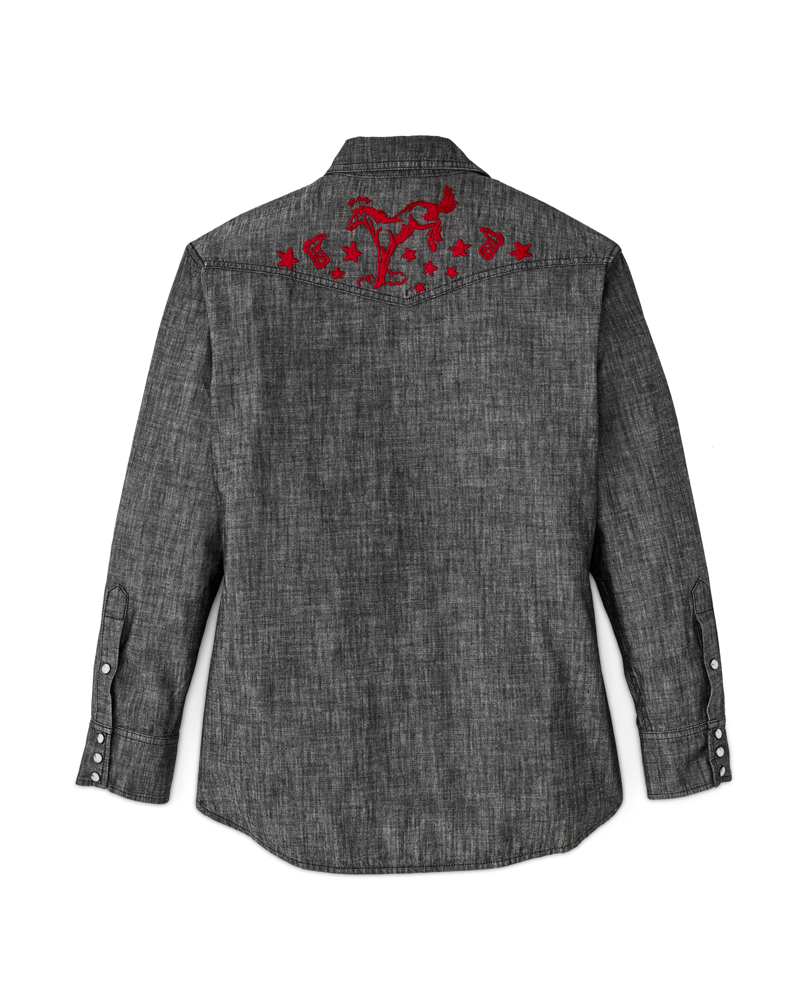 Alternative view of Women's Embroidered Western Shirt - Black Chambray / Western