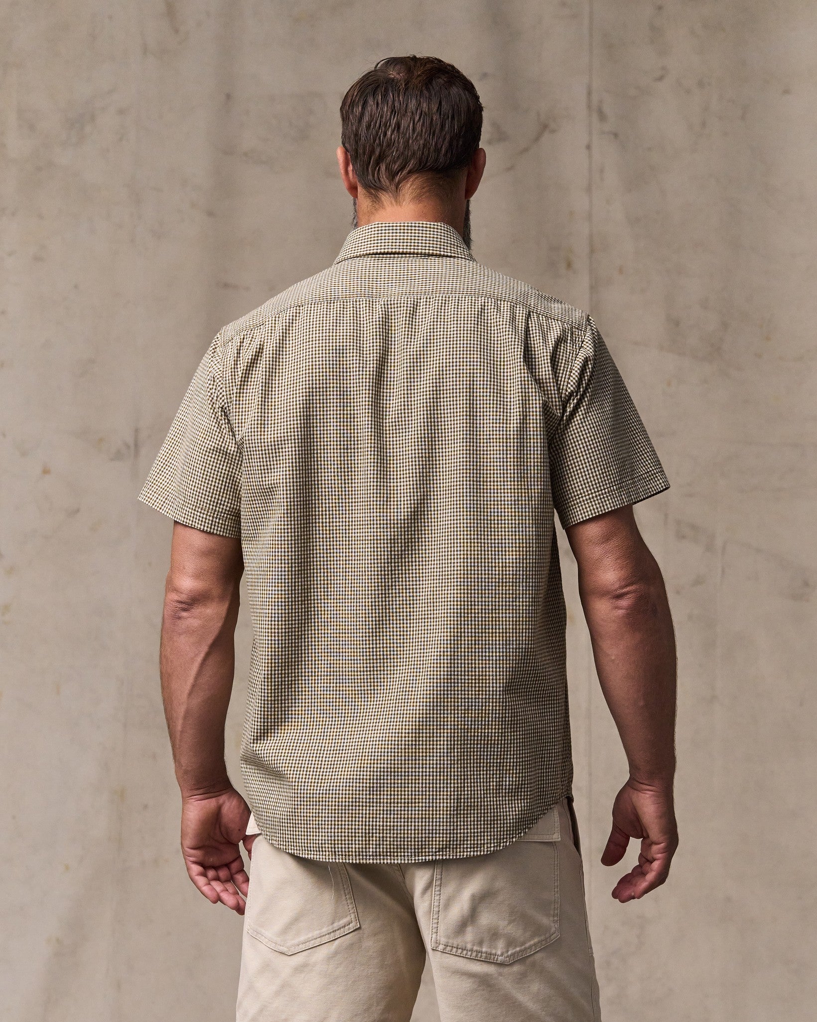 Alternative view of Short Sleeve Chambray Shirt - Coffee / Natural Plaid