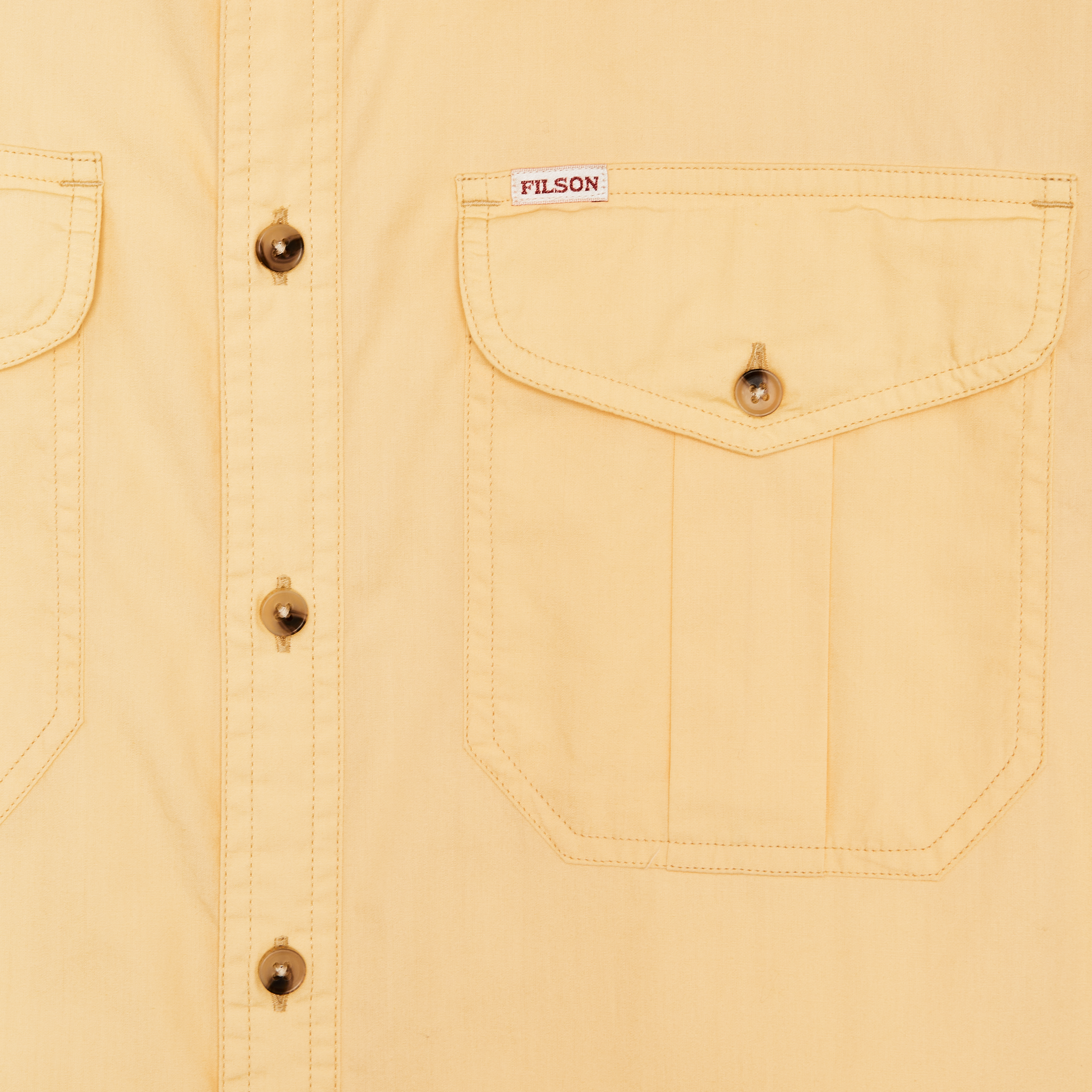 Washed Short Sleeve Feather Cloth Shirt - Straw - Image 4
