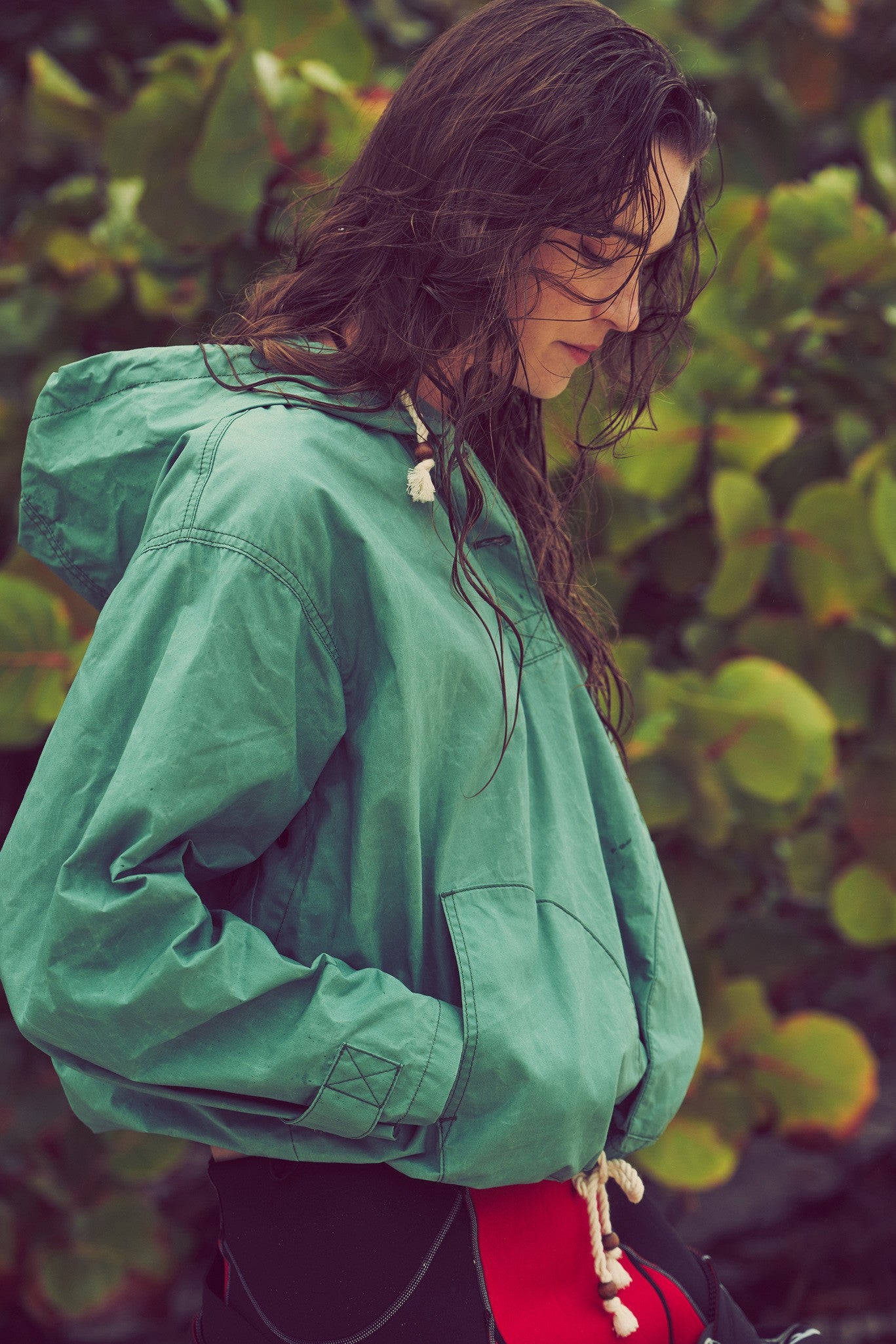 Women's Dry Wax Hooded Popover - Deep Sea - Image 3