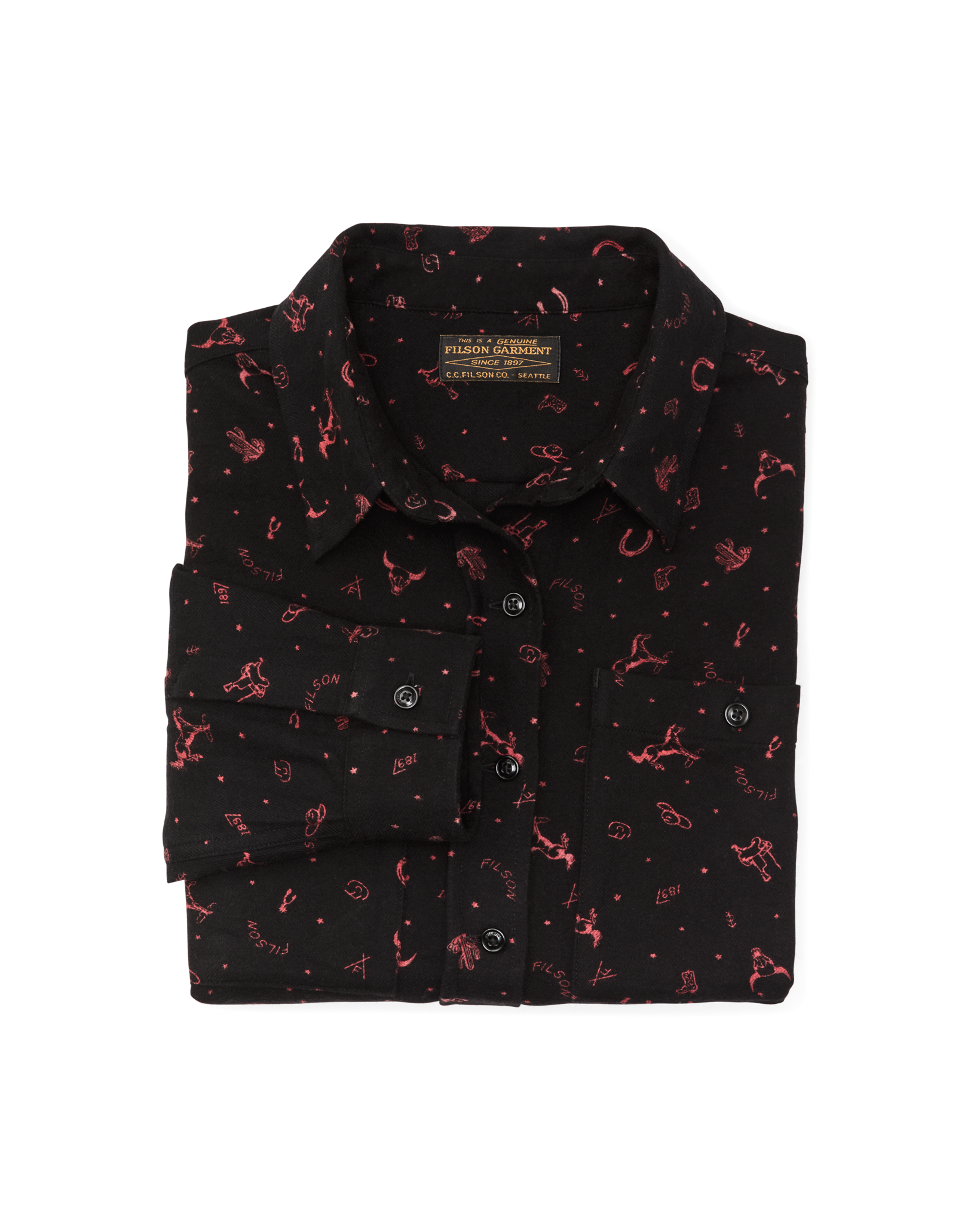 The Women's Rangeland Flannel Shirt - Black / Red Western - Image 4