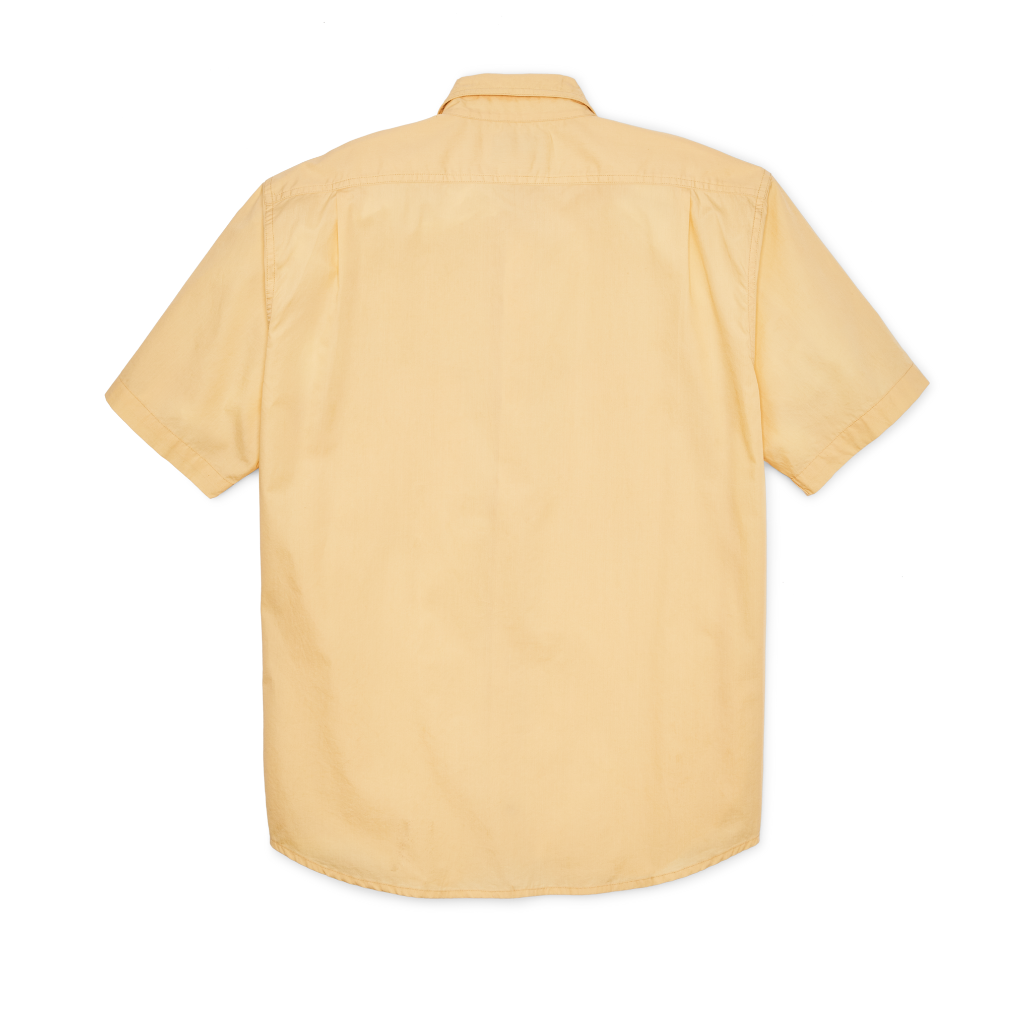Washed Short Sleeve Feather Cloth Shirt - Straw - Image 2
