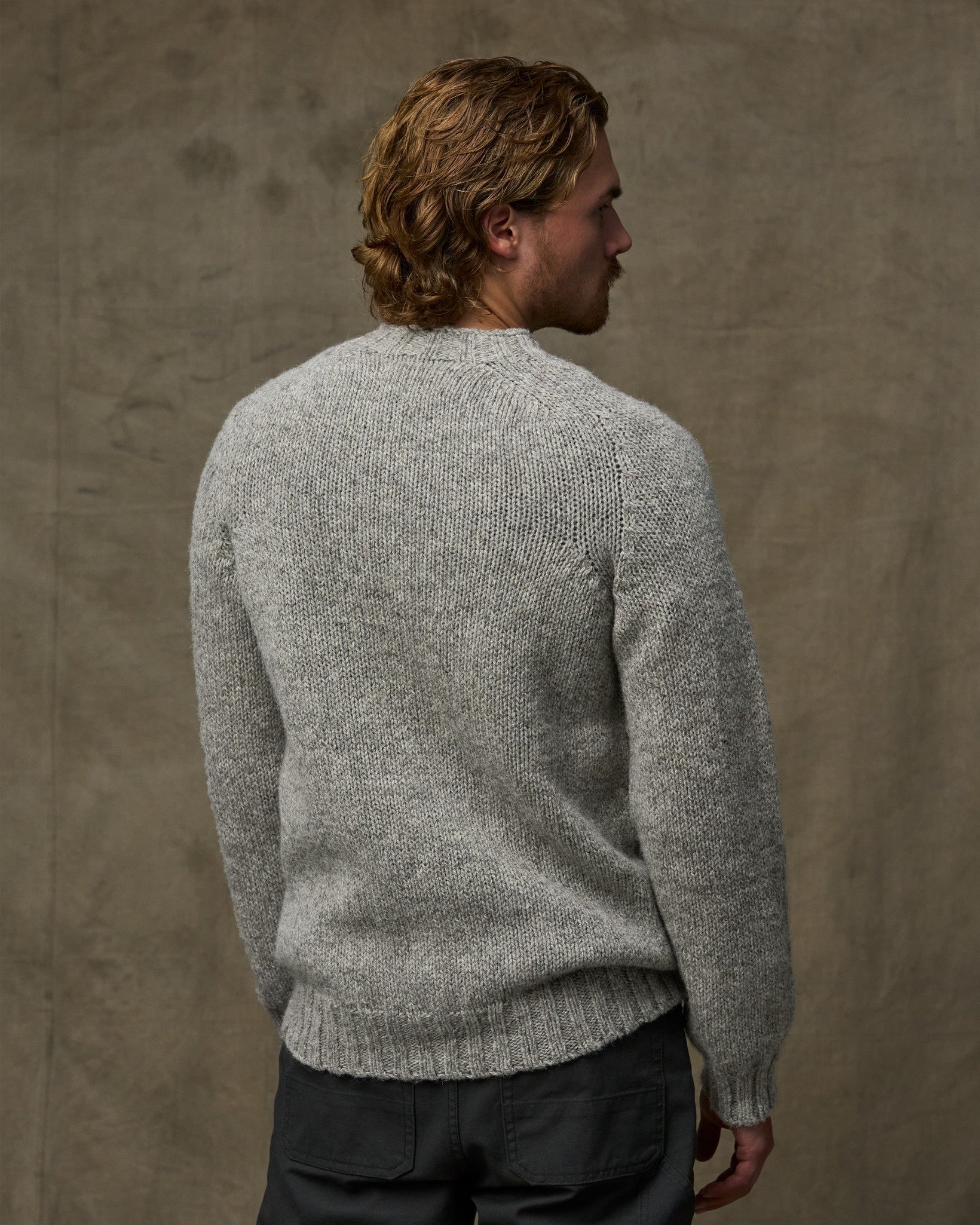 Alternative view of Heritage 3-gauge Wool Sweater - Oat Heather