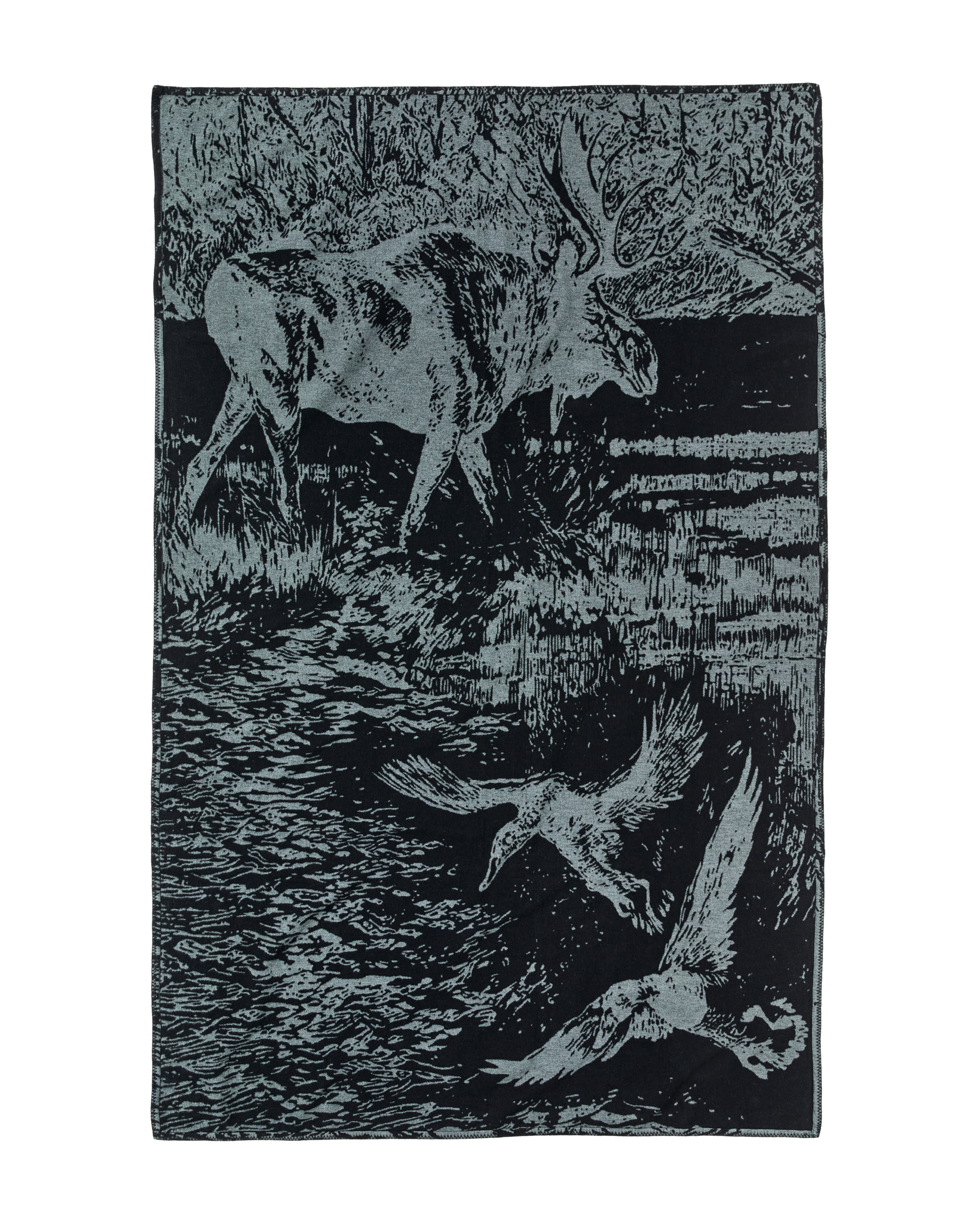Alternative view of Cotton Blanket - Balsam Green / Marshlands