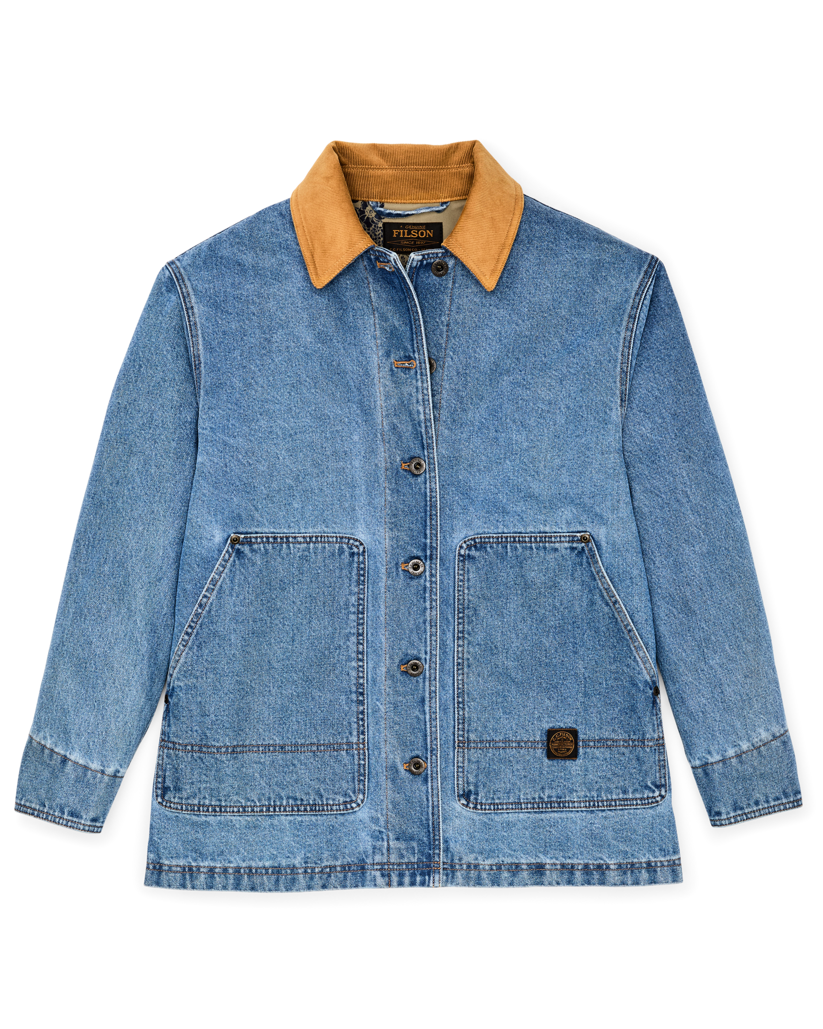 Women's 11-oz. Denim Barn Coat - Light Indigo - Image 7