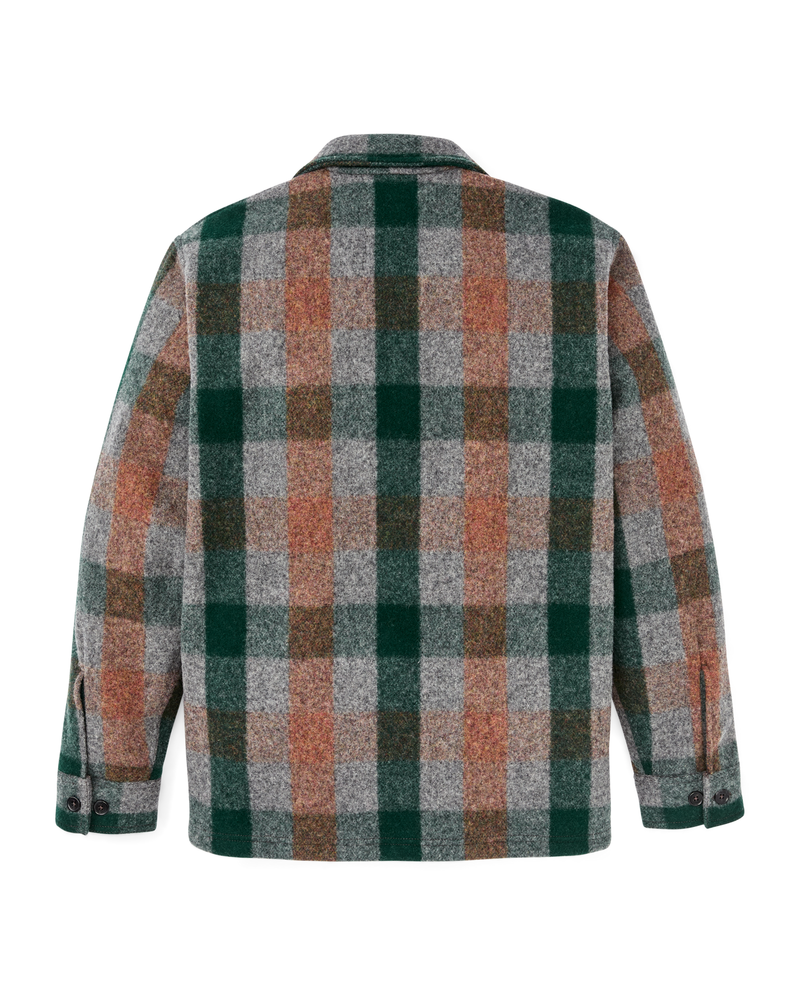 Alternative view of Mackinaw Wool Jac-shirt - Green / Orange / Gray Plaid