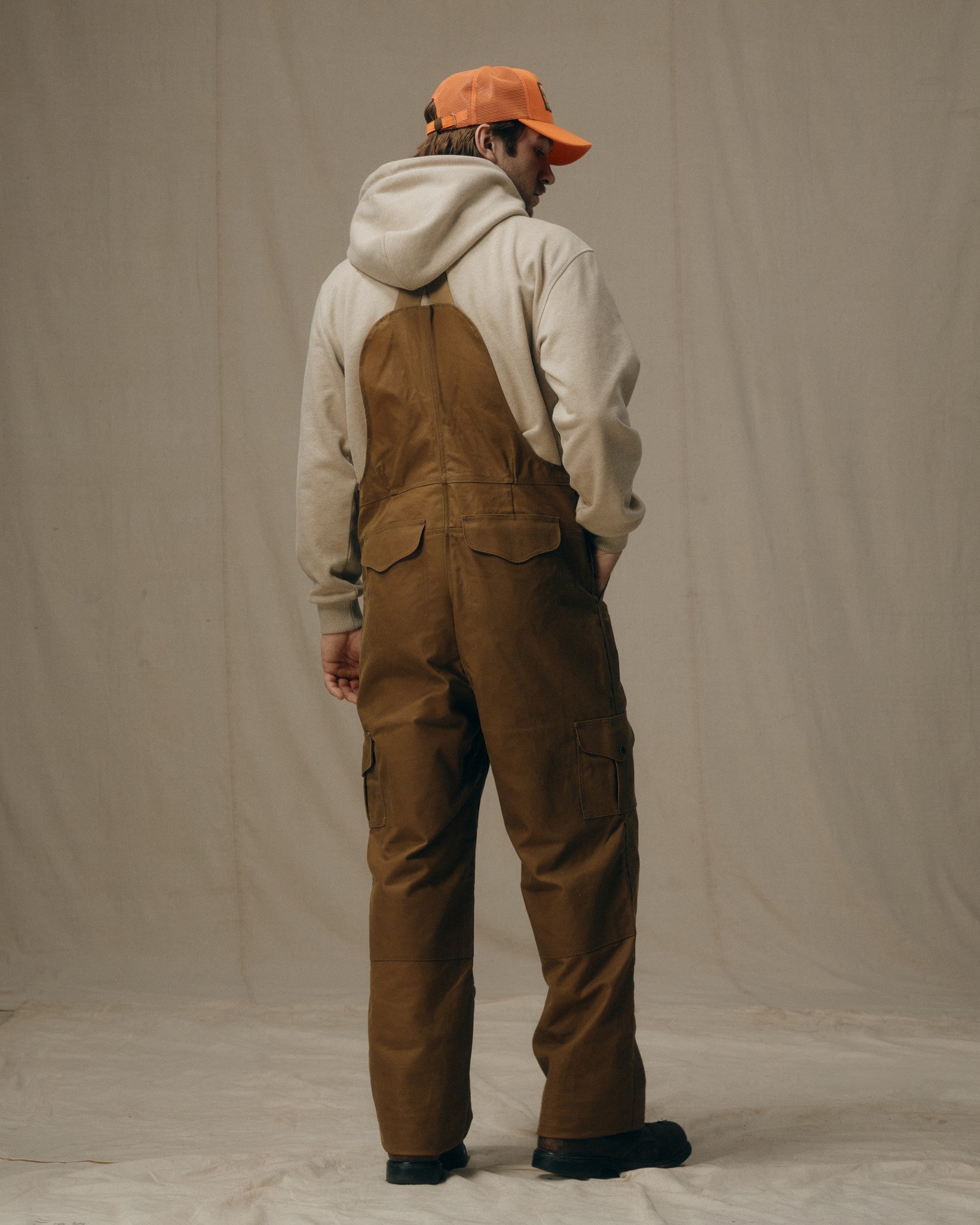 Alternative view of Oil Finish Double Tin Cloth Bibs - Dark Tan