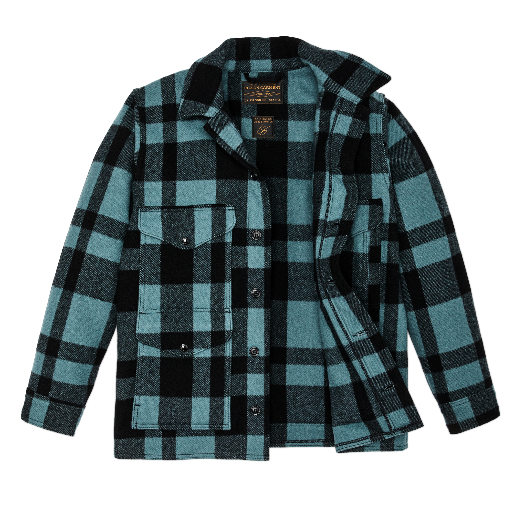 Chris Stapleton Signature Mackinaw Wool Cruiser - Faded Blue / Black Heritage Plaid - Image 3
