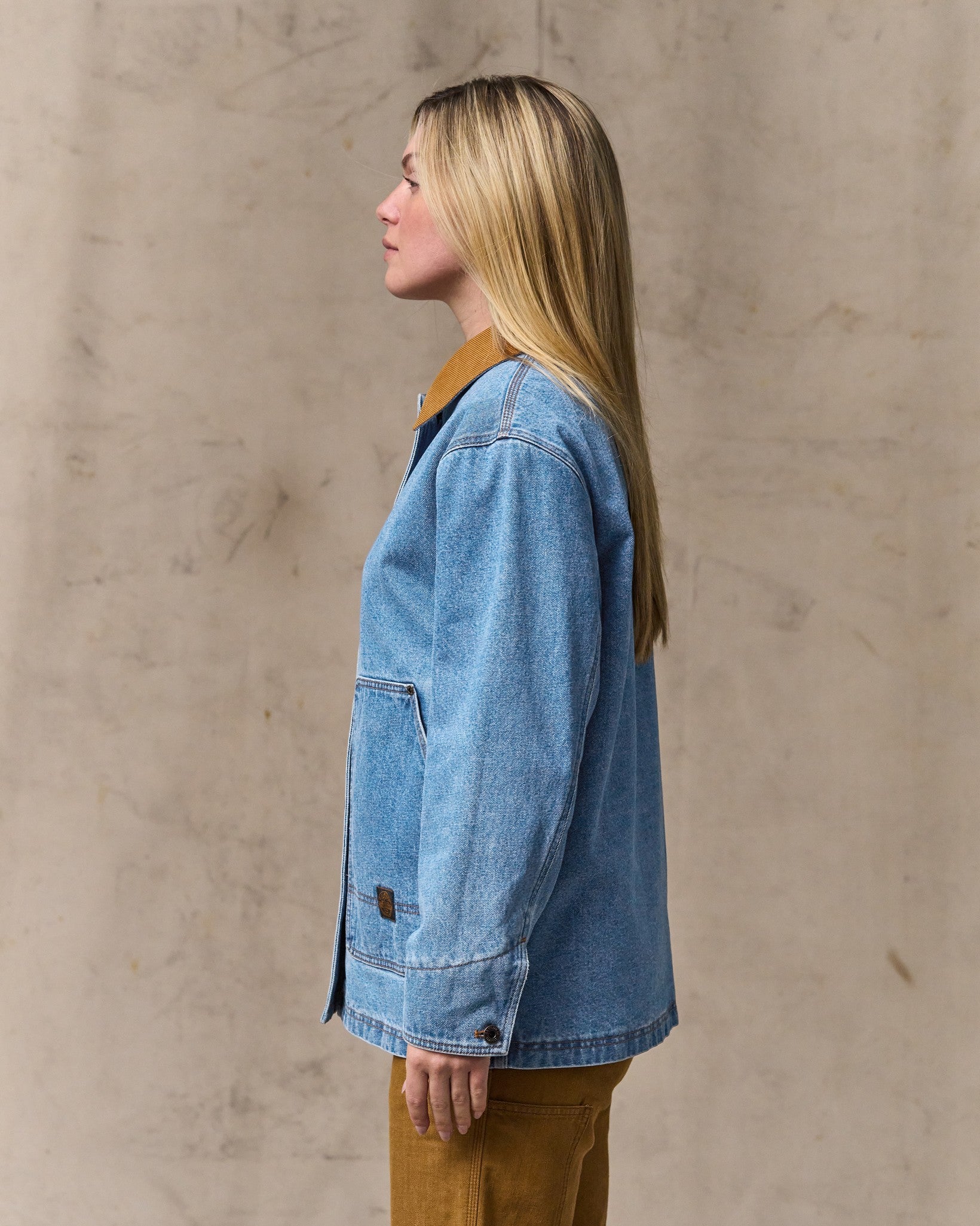 Women's 11-oz. Denim Barn Coat - Light Indigo - Image 4