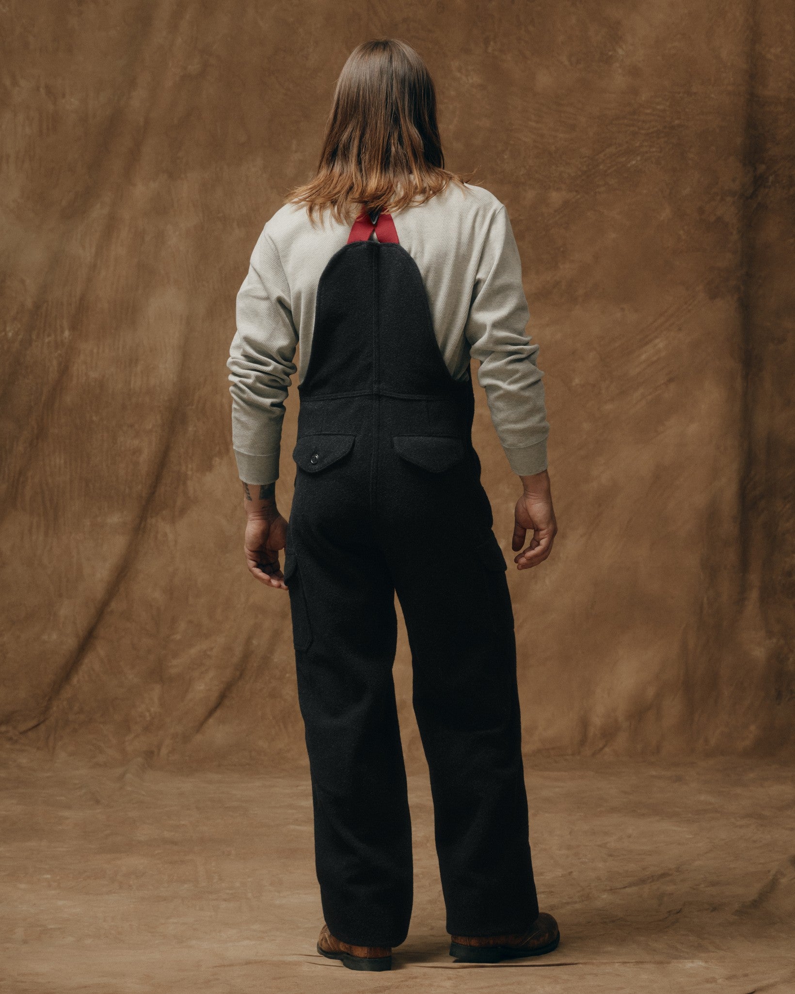 Alternative view of Mackinaw Wool Bibs - Charcoal