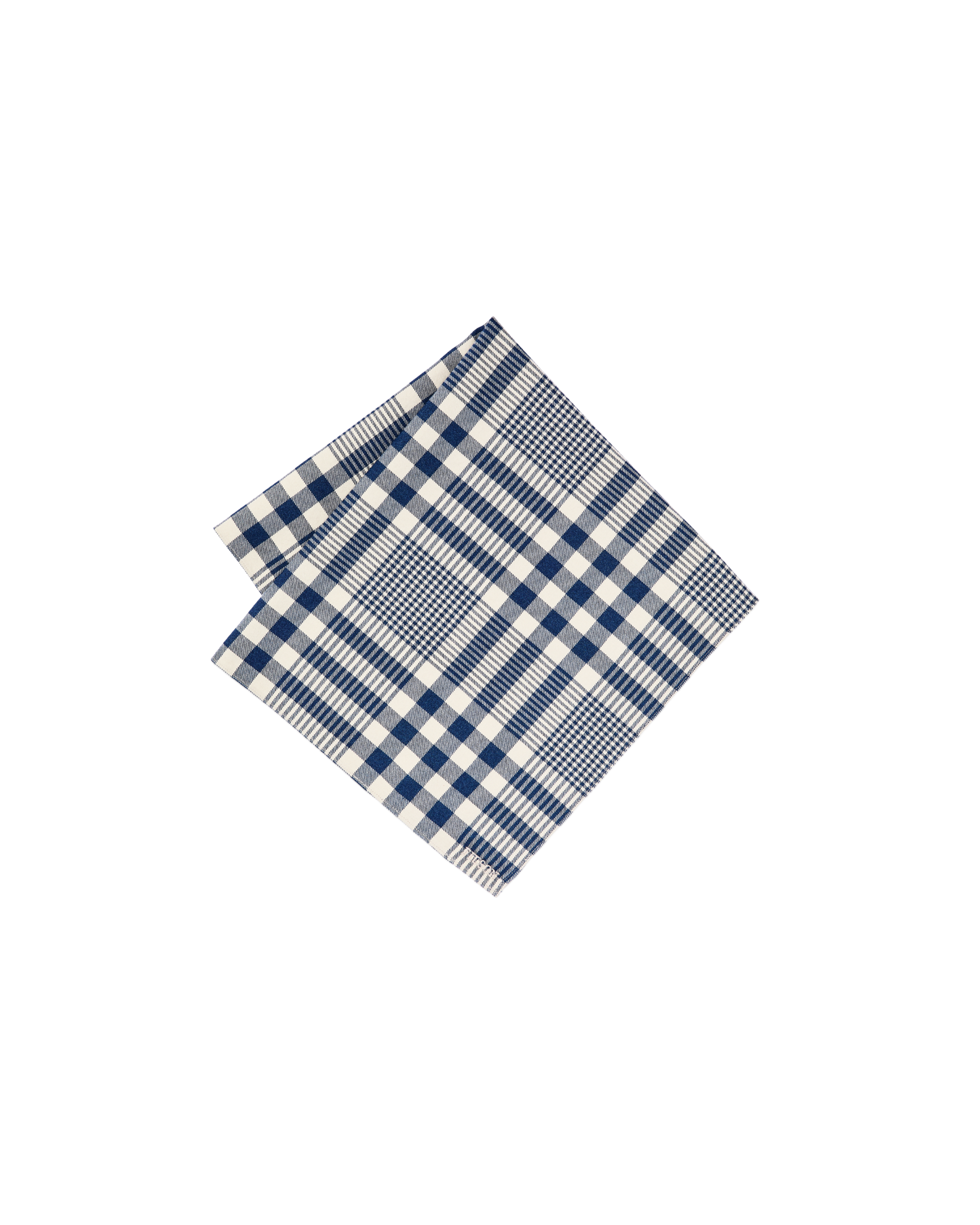 Alternative view of Square Bandana - Indigo Multi Plaid