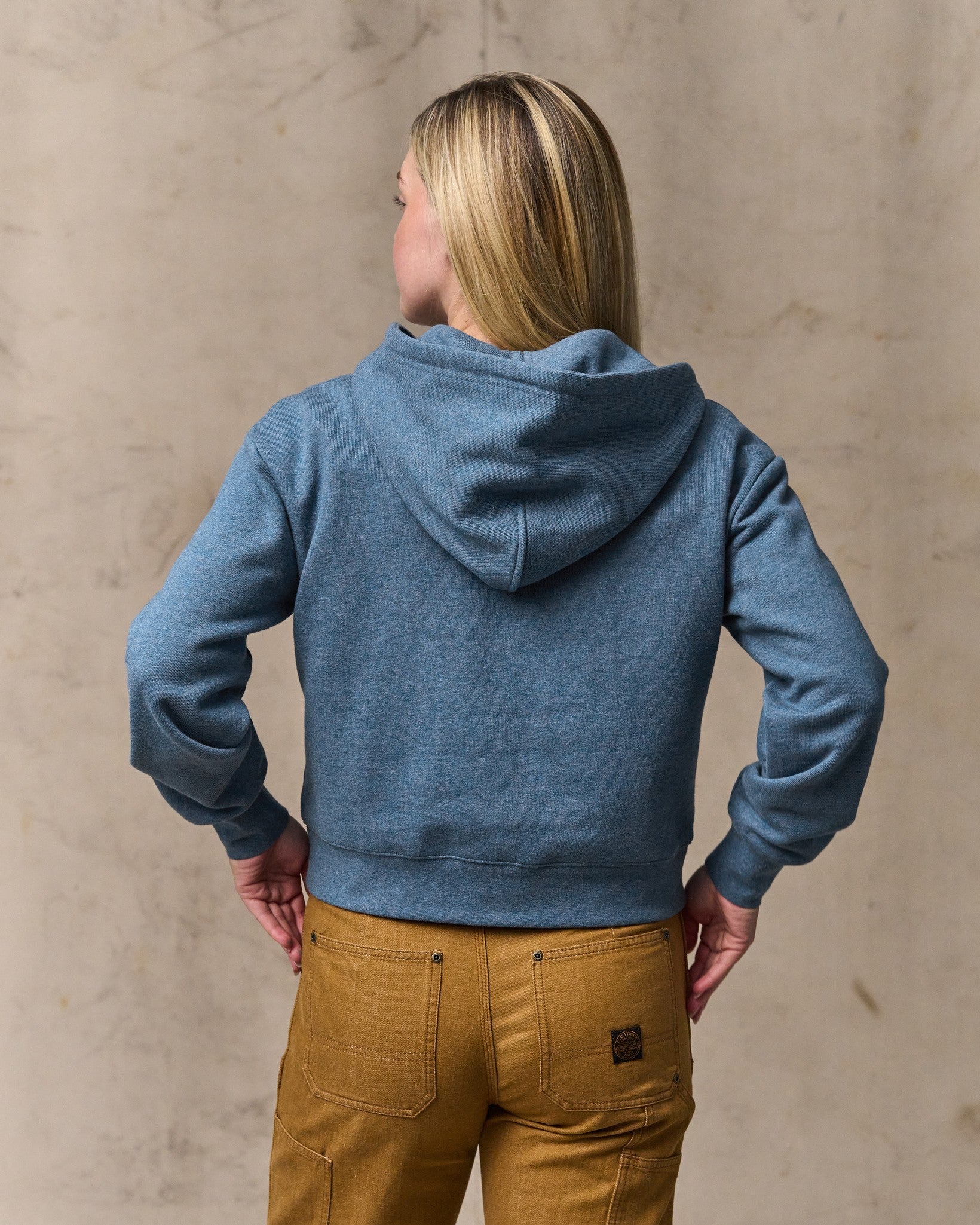 Alternative view of Women's French Terry Half-zip Hoodie - Light Blue
