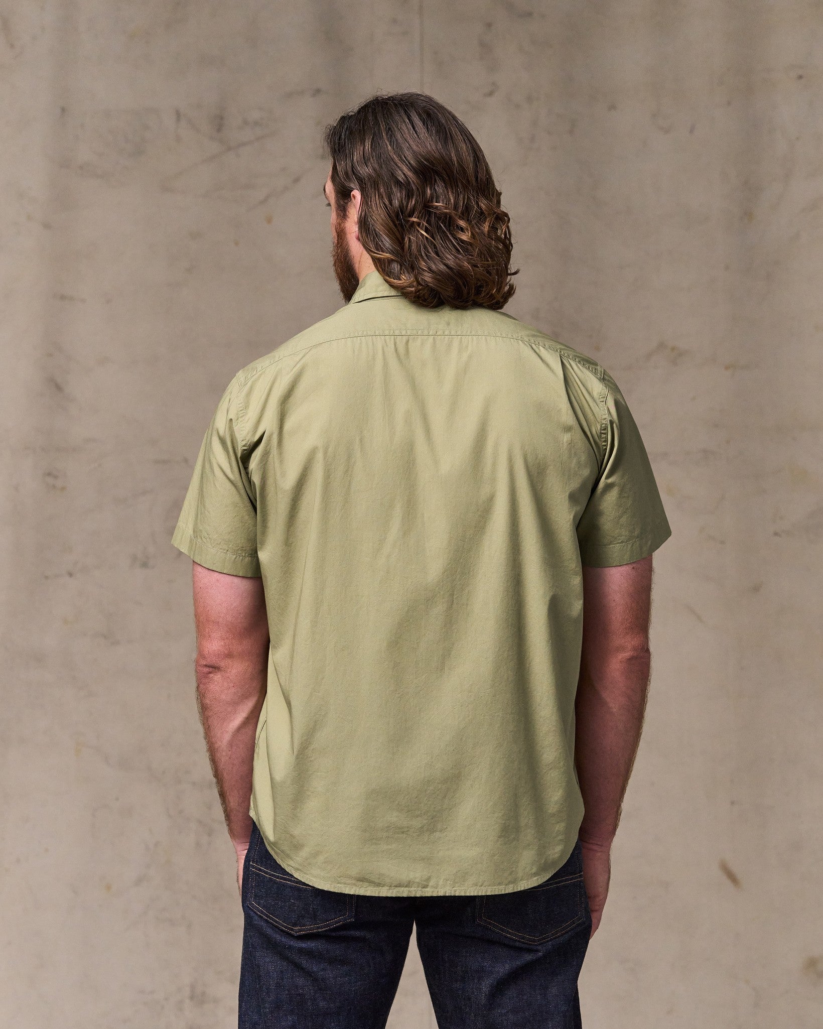Washed Short Sleeve Feather Cloth Shirt - Lakebed - Image 13