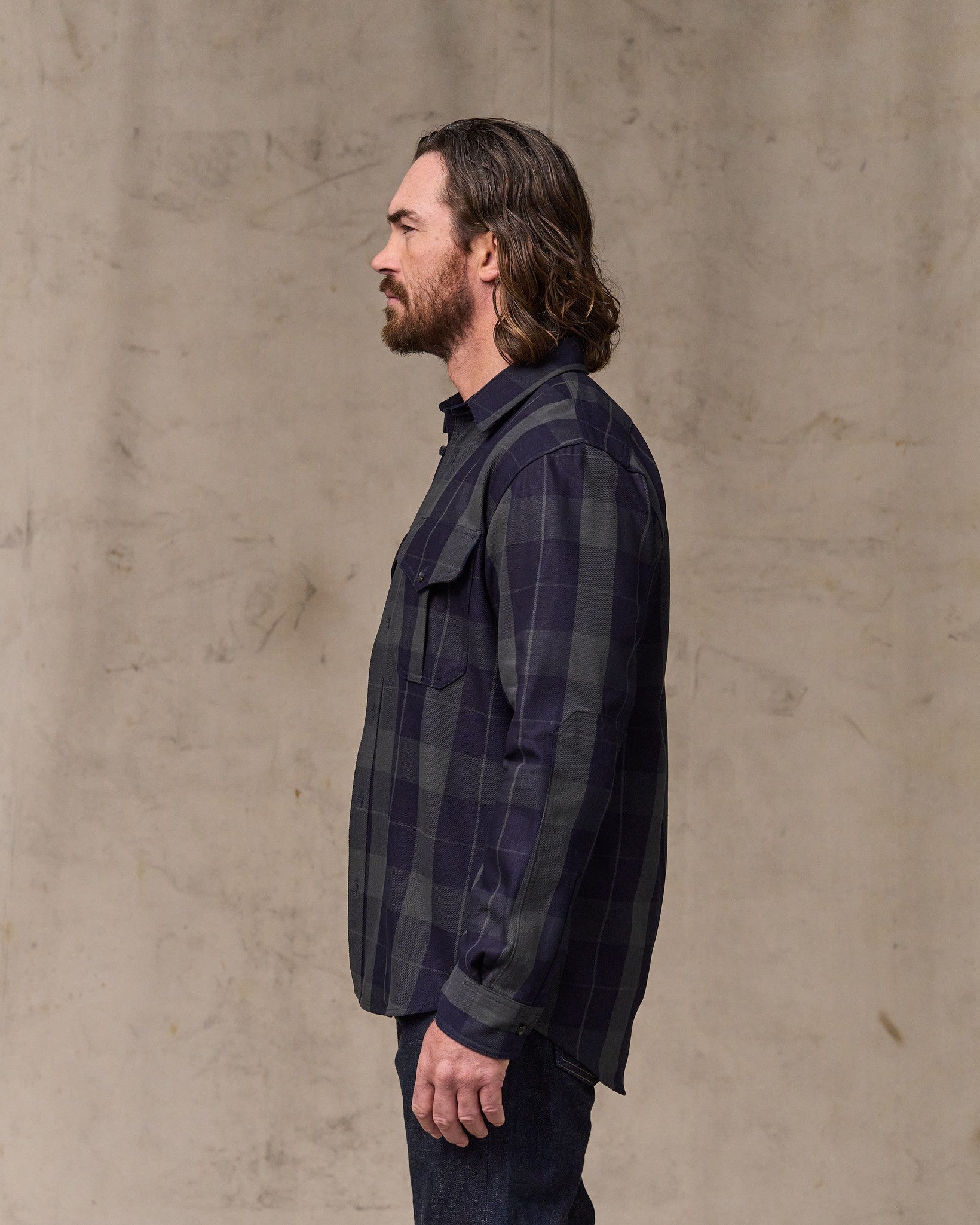 Vintage Wash Alaskan Guide Shirt - Indigo / Faded Black - Image 3
