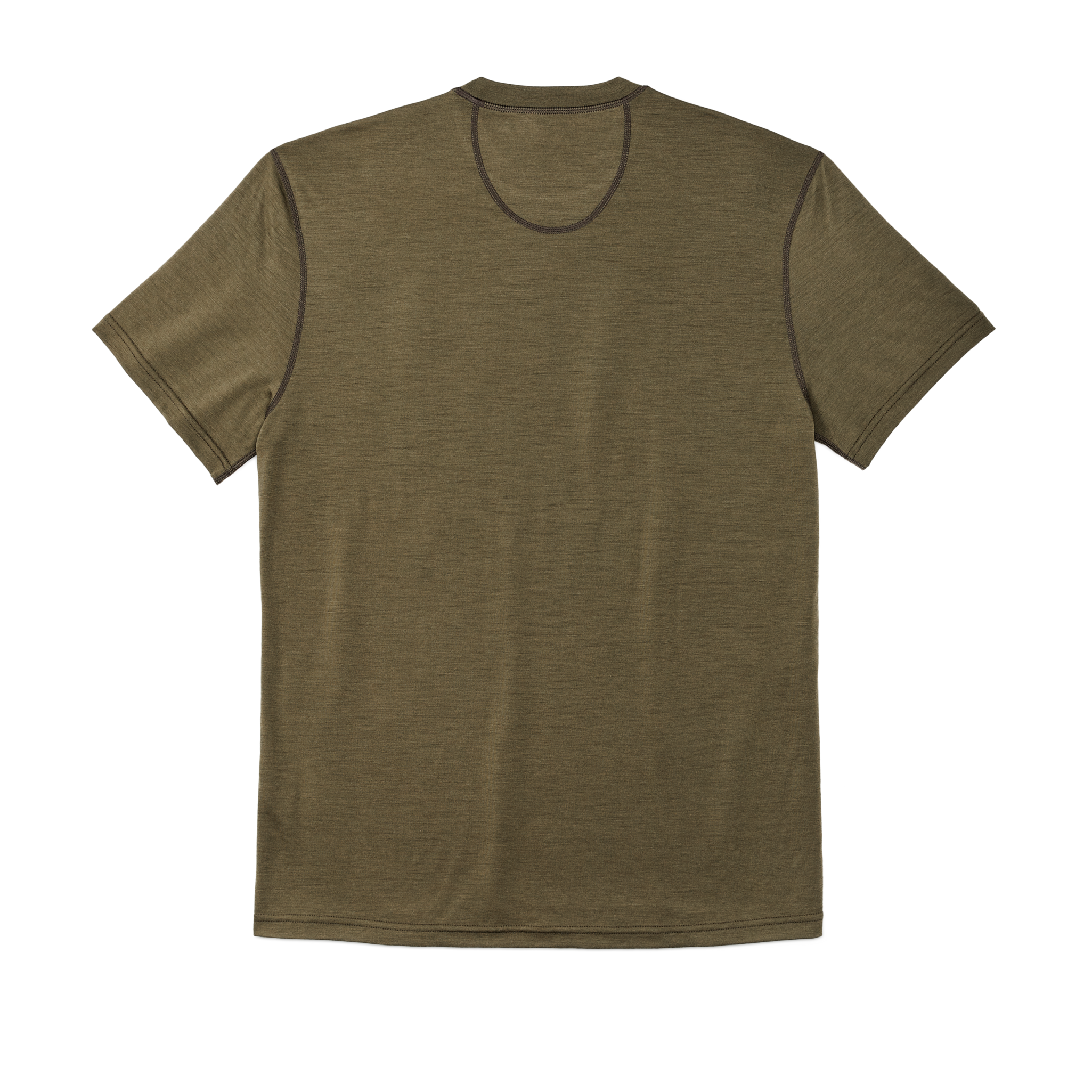 Alternative view of 210g Merino Wool Short Sleeve Crewneck T-Shirt - Dark Olive