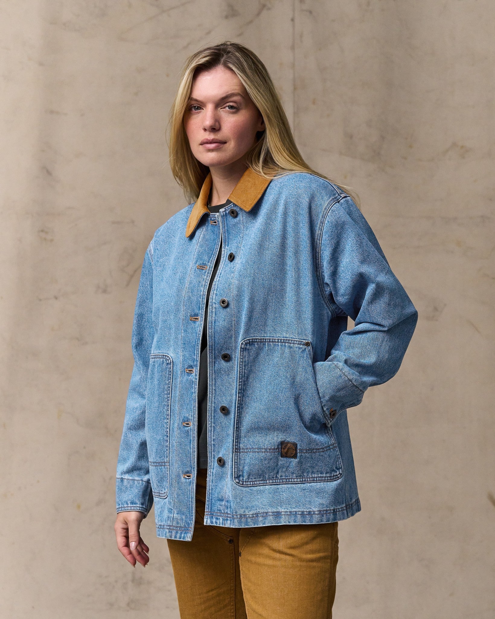 Women's 11-oz. Denim Barn Coat - Light Indigo - Image 5