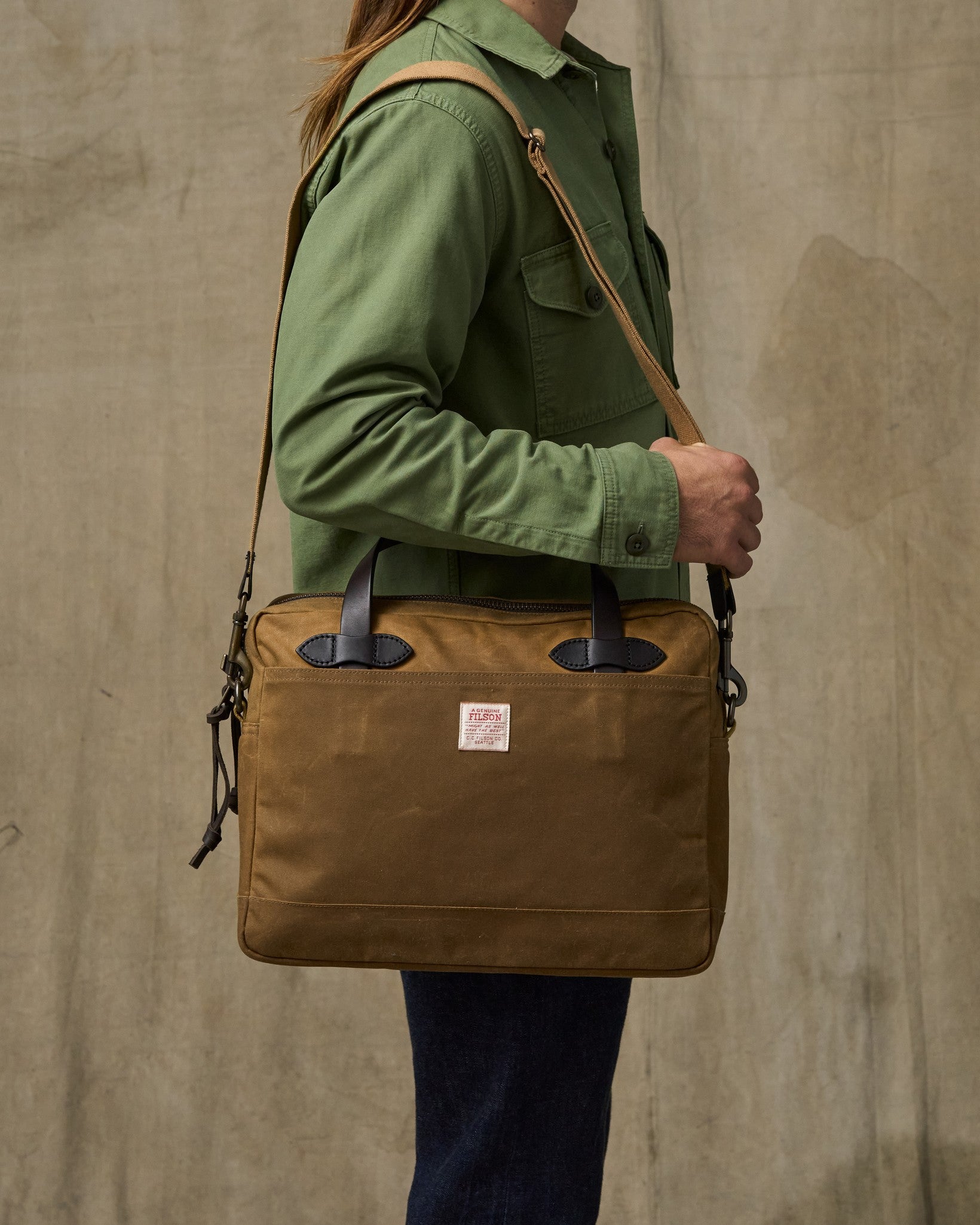 Alternative view of Tin Cloth Compact Briefcase - Dark Tan