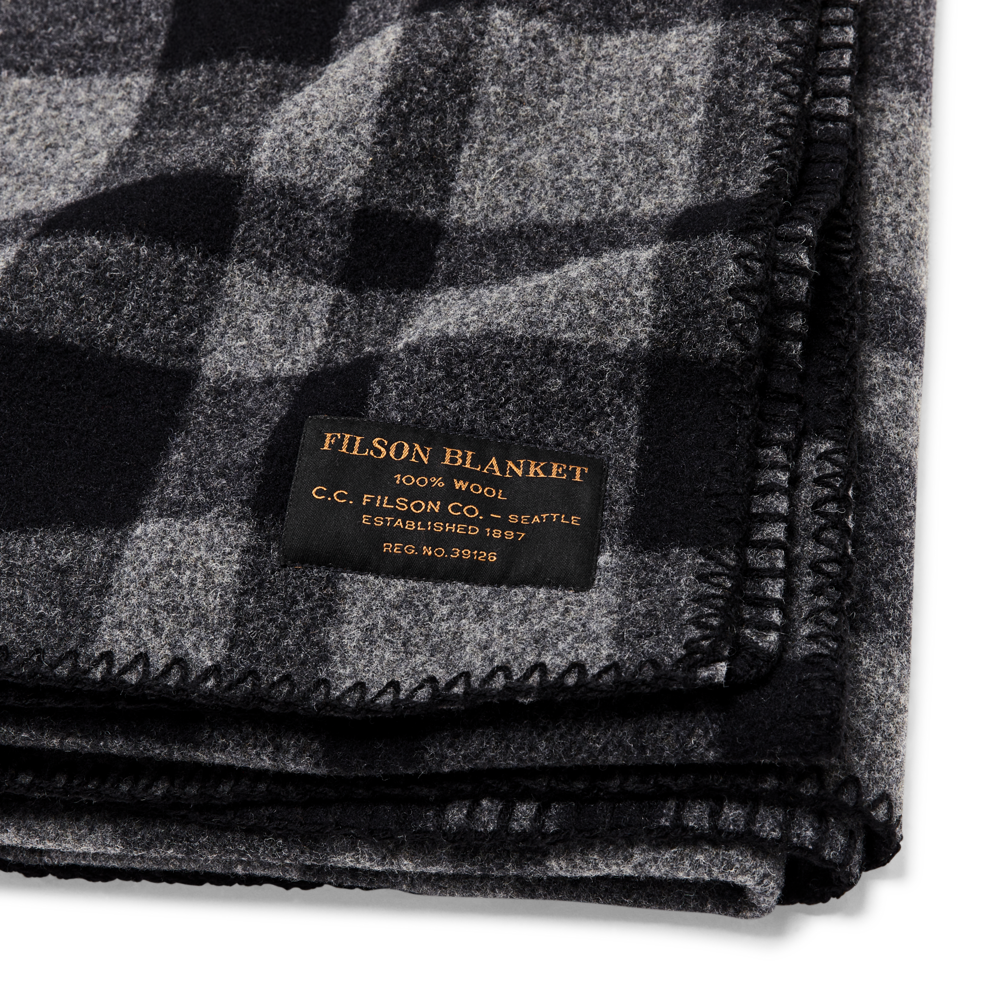 Alternative view of Mackinaw Wool  Blanket - Charcoal Black