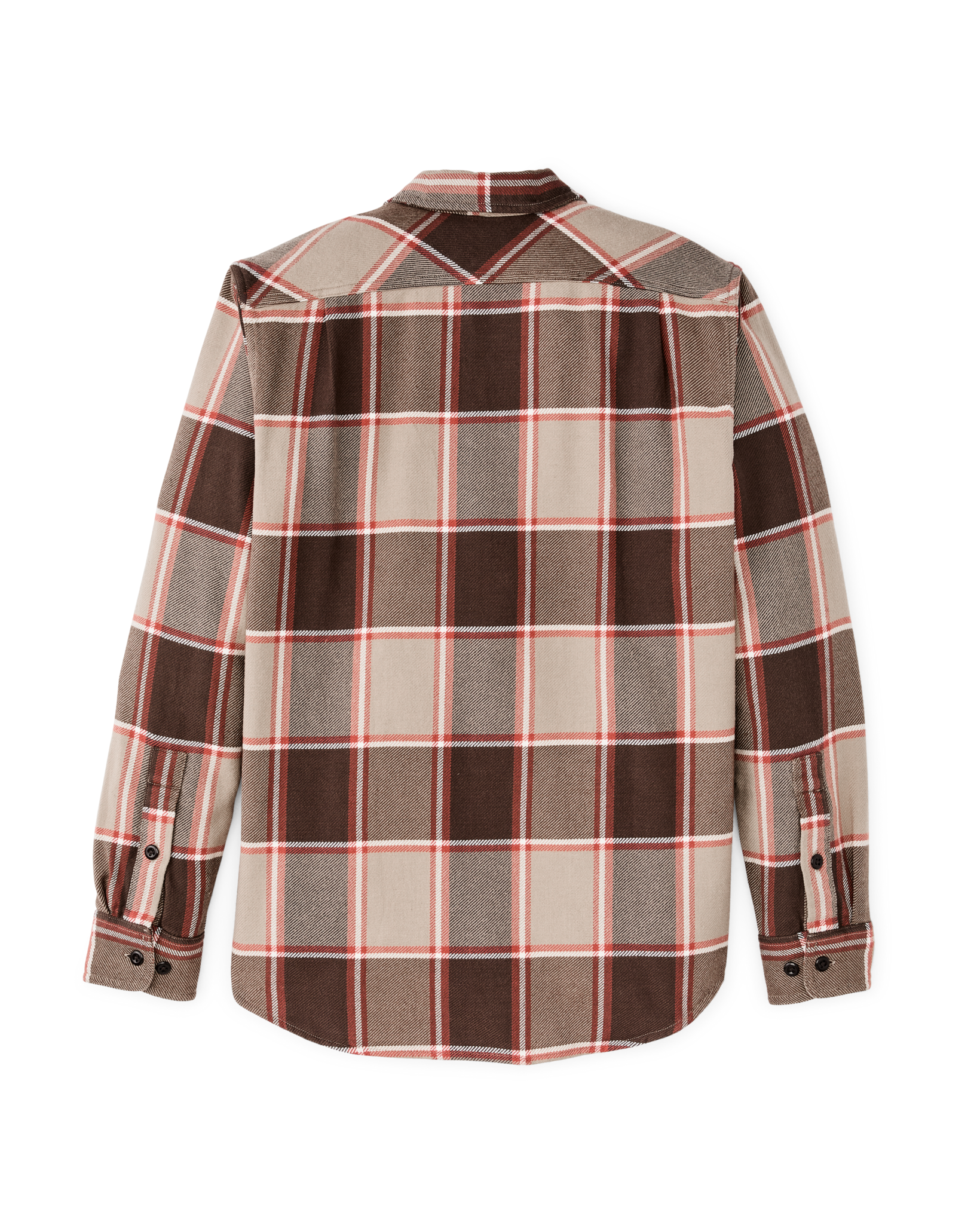 Alternative view of Vintage Flannel Work Shirt - Tan / Orange / Multi Plaid