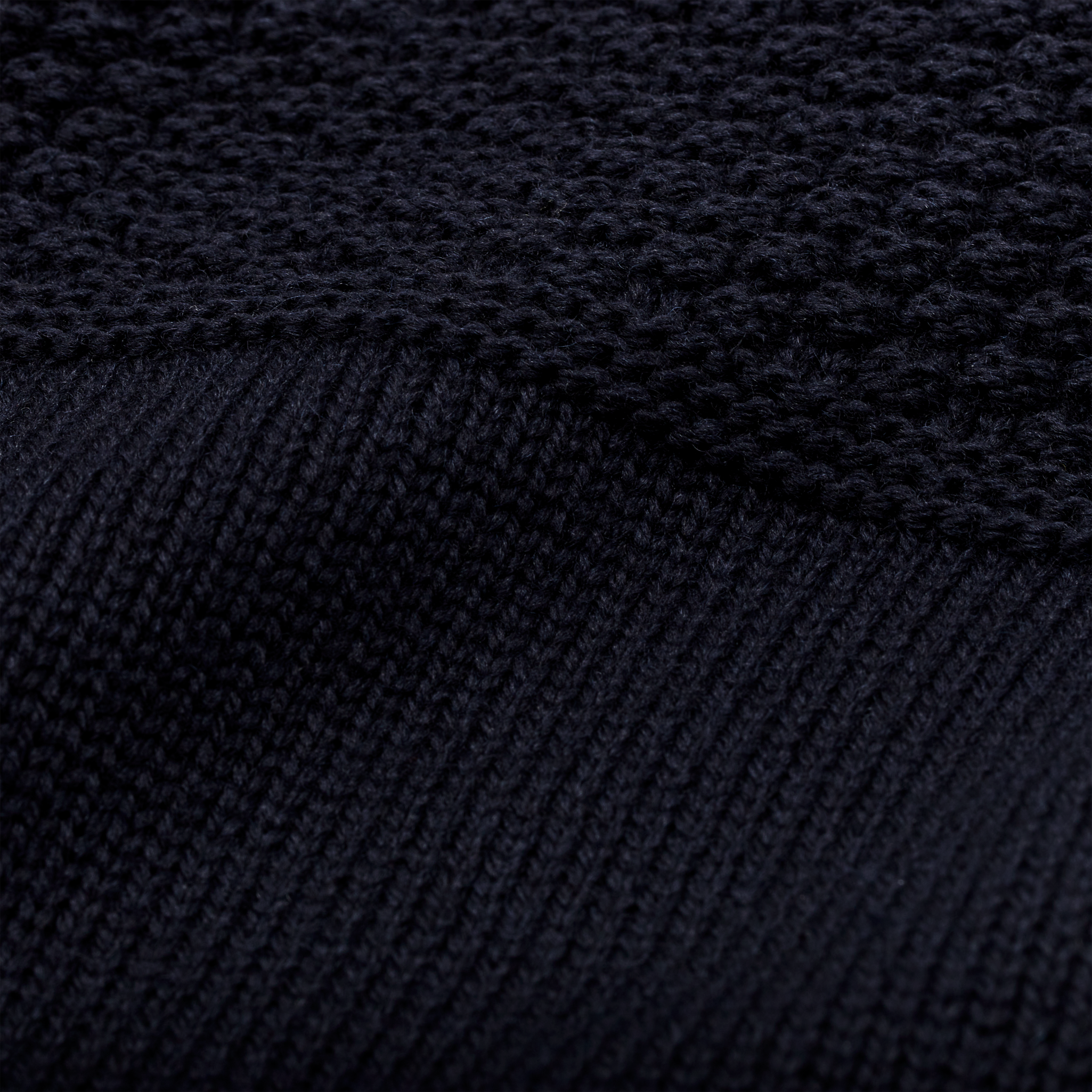 Alternative view of Wool Roll Neck Fisherman's Sweater - Navy