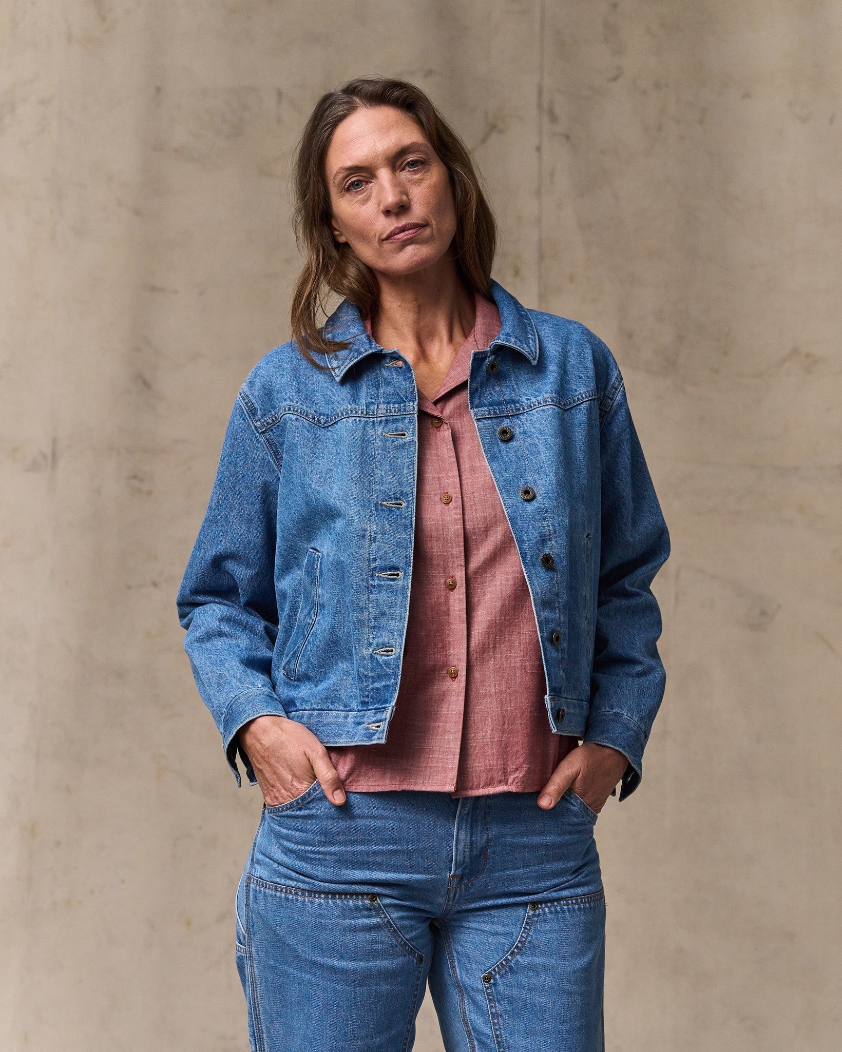 Women's Western Denim Jacket - Light Indigo - Image 5