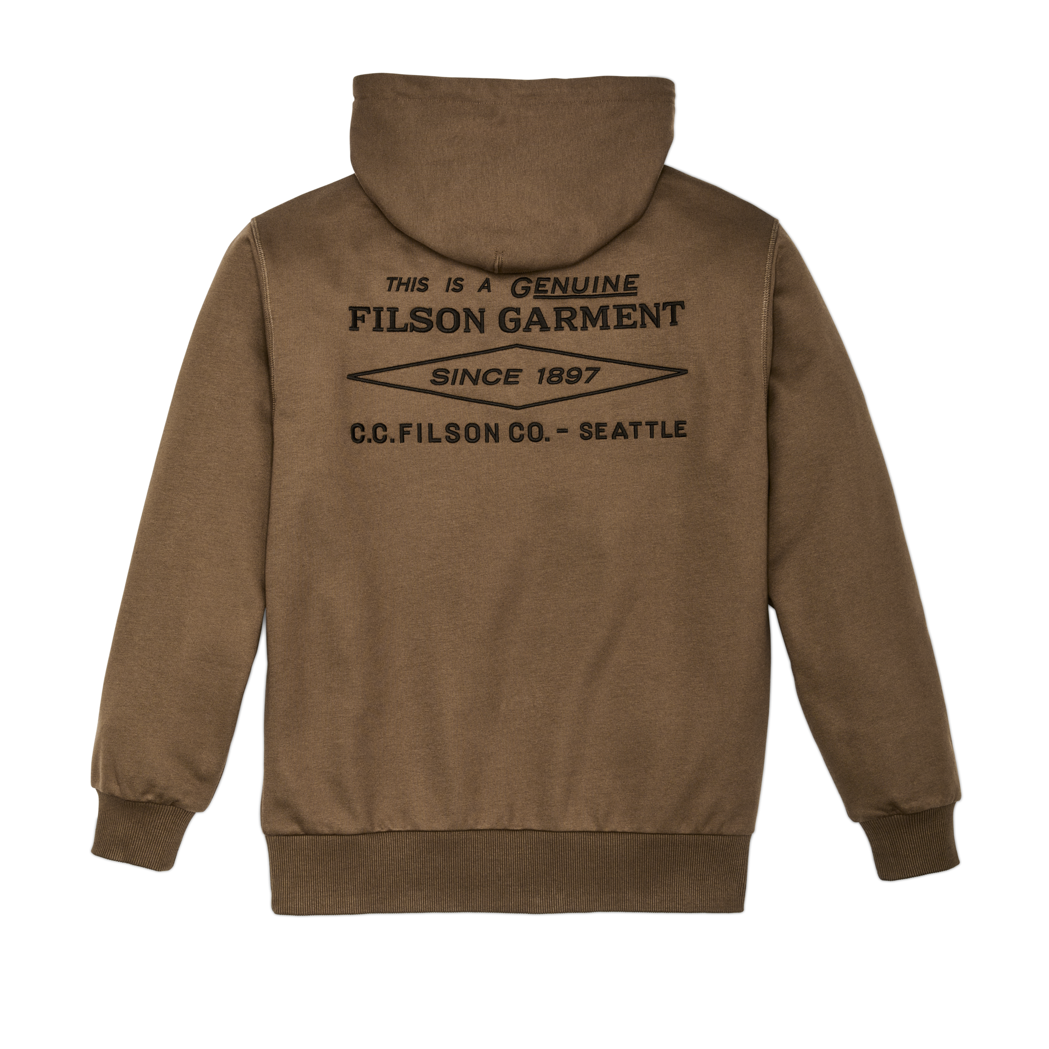 Prospector Embroidered Hoodie - Dark Tan Diamond - Image 2