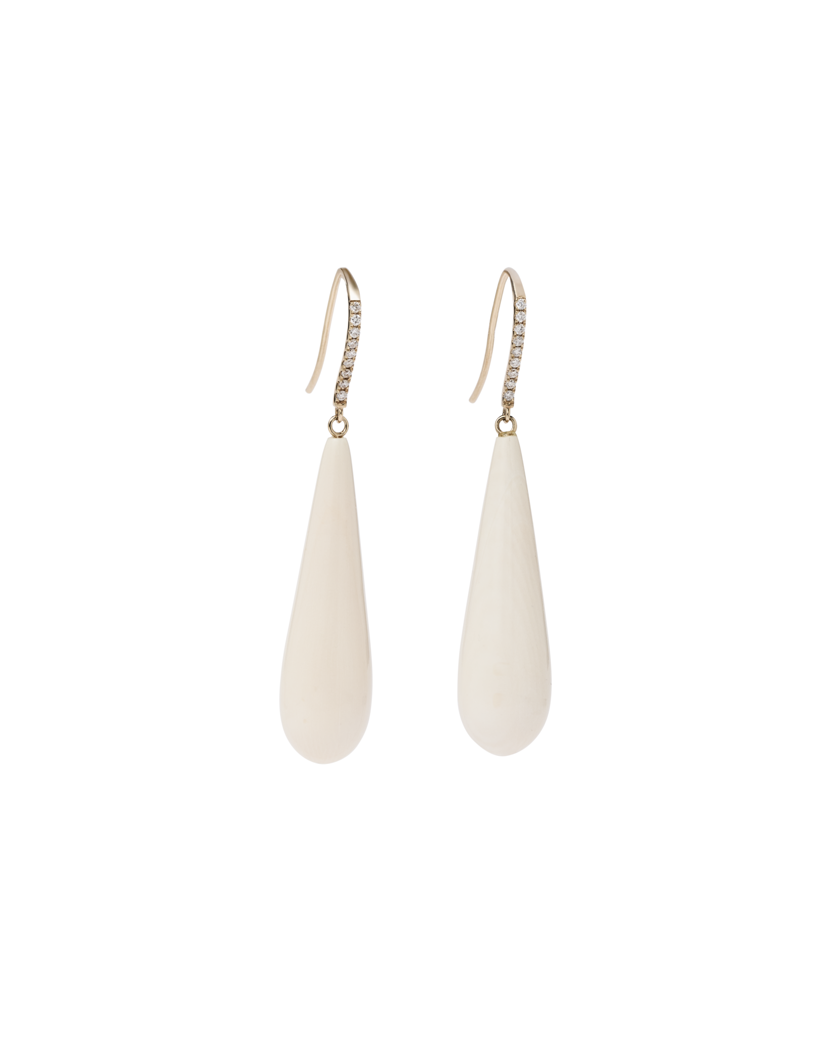 Ivory Jacks Mammoth Drop Diamond Pave Earrings - 14kyg - Image 3