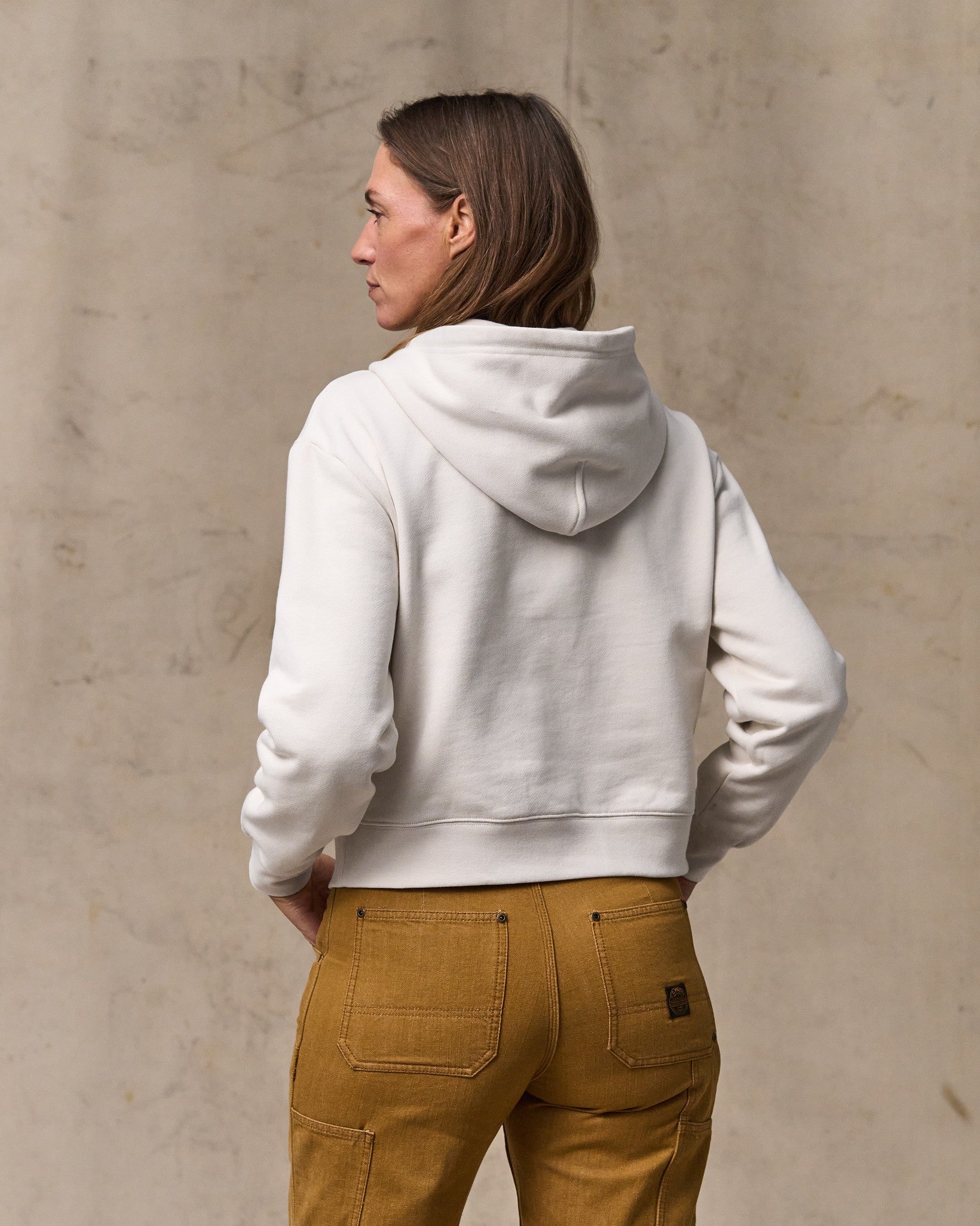 Alternative view of Women's French Terry Half-zip Hoodie - Ivory