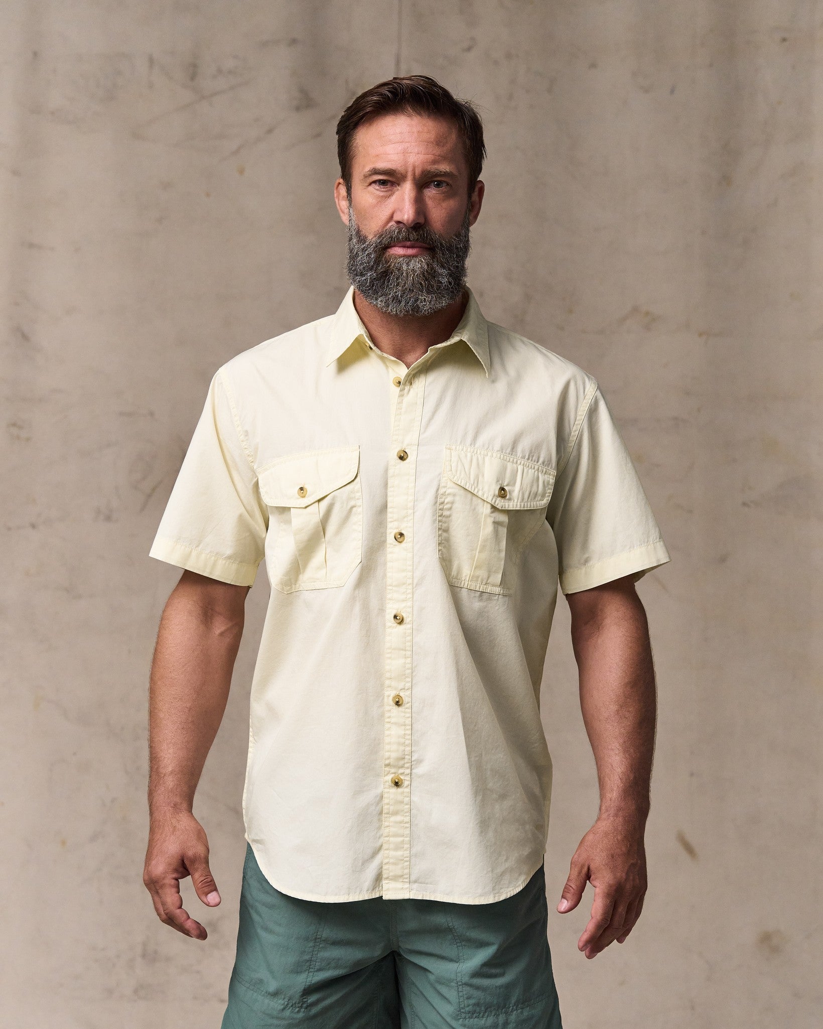 Alternative view of Washed Short Sleeve Feather Cloth Shirt - Ivory