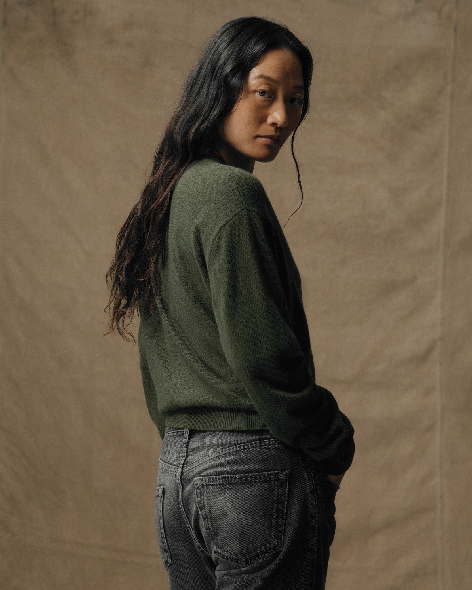 Women's Graphic Wool Sweater - Olive - Image 4