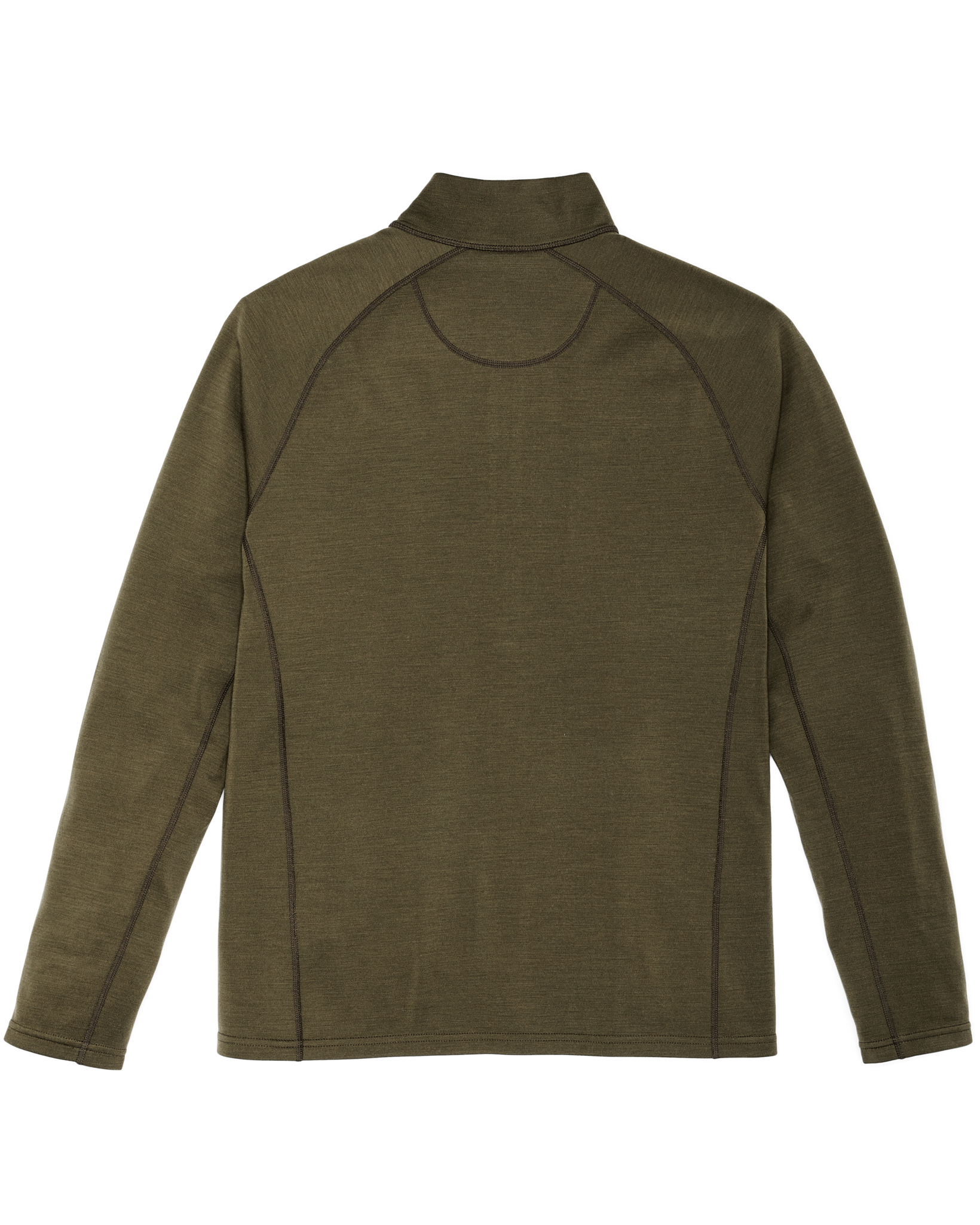 400g Merino Wool Long Sleeve Half-zip - Dark Olive - Image 4