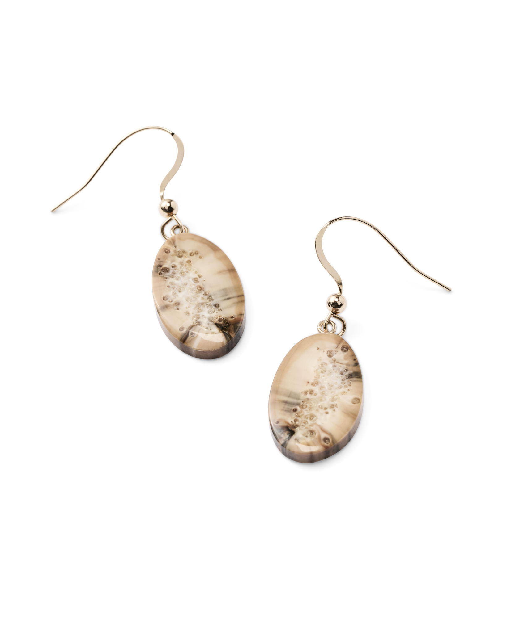 Ivory Jacks 14k Fossil Tusk Slice Earrings - 14kyg - Image 3