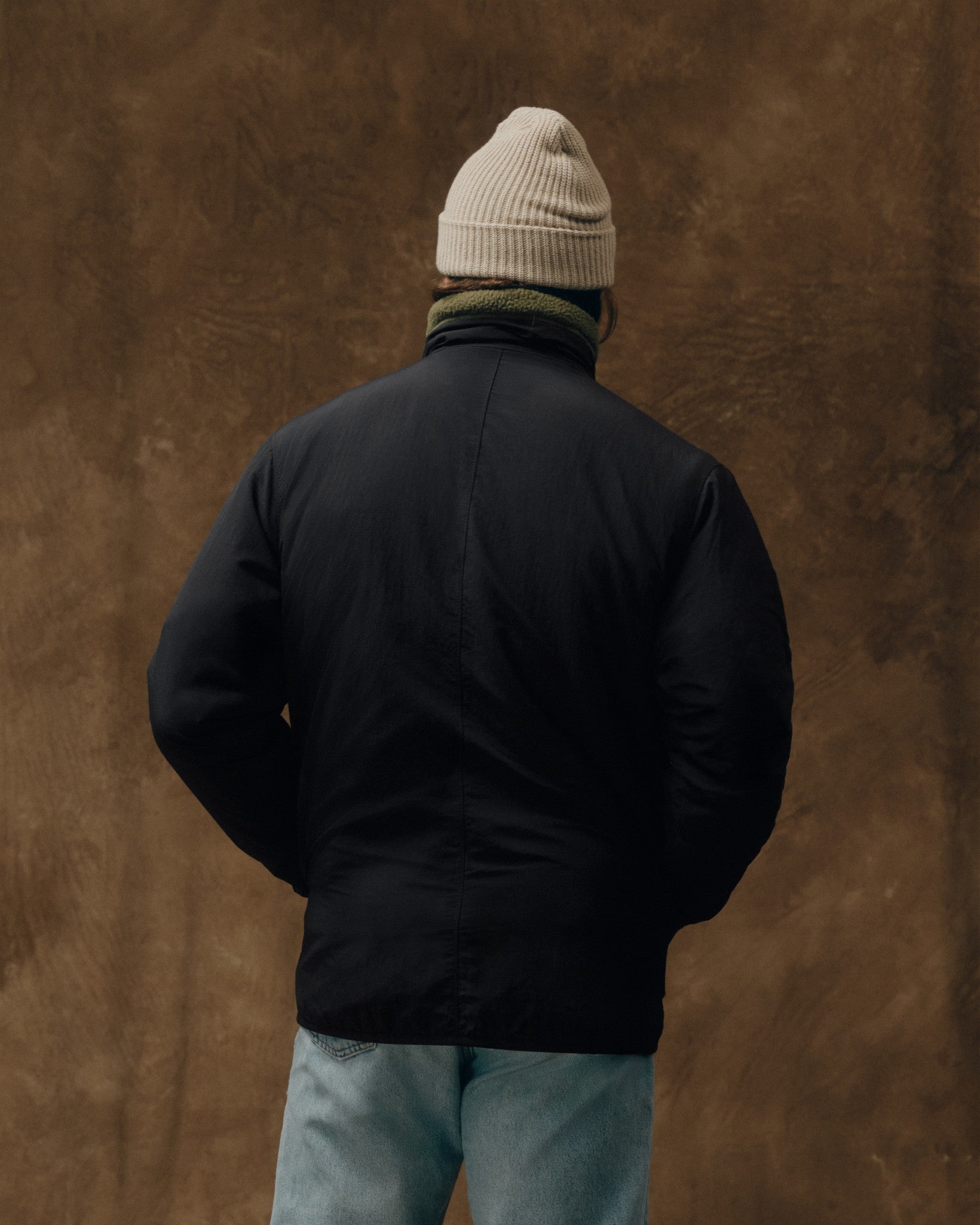 Alternative view of Reversible Pile Fleece Jacket - Dark Olive Drab