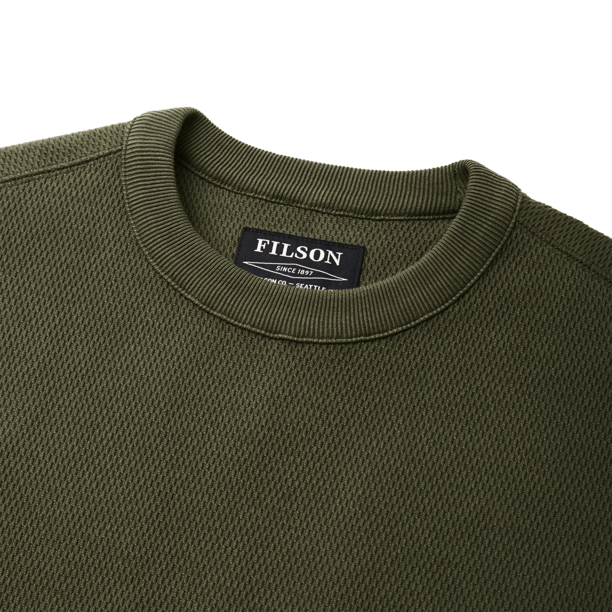 Waffle Knit Thermal Crewneck - Mossy Rock - Image 4