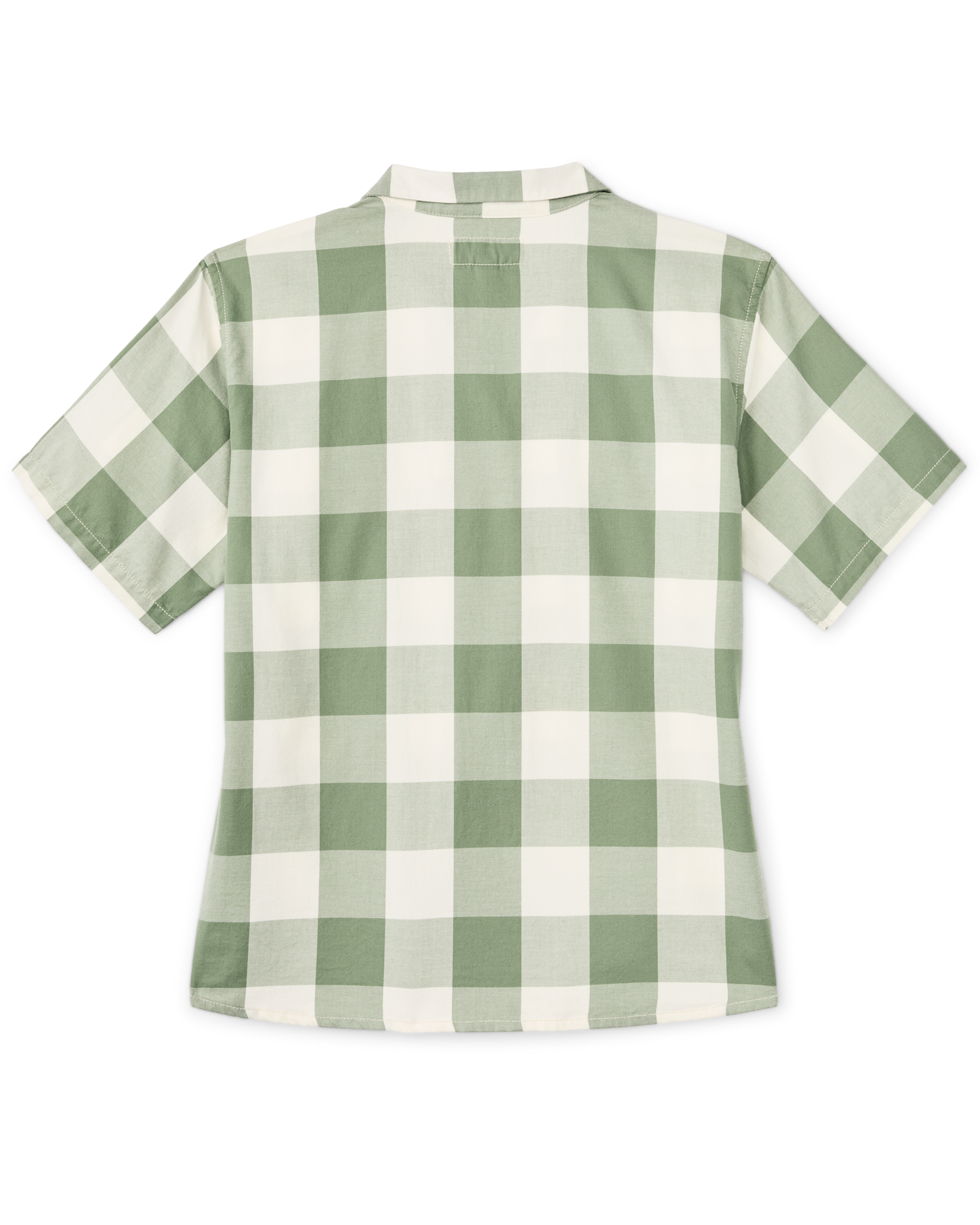 Alternative view of Women's Short Sleeve Camp Shirt - Hedge Green / White Plaid