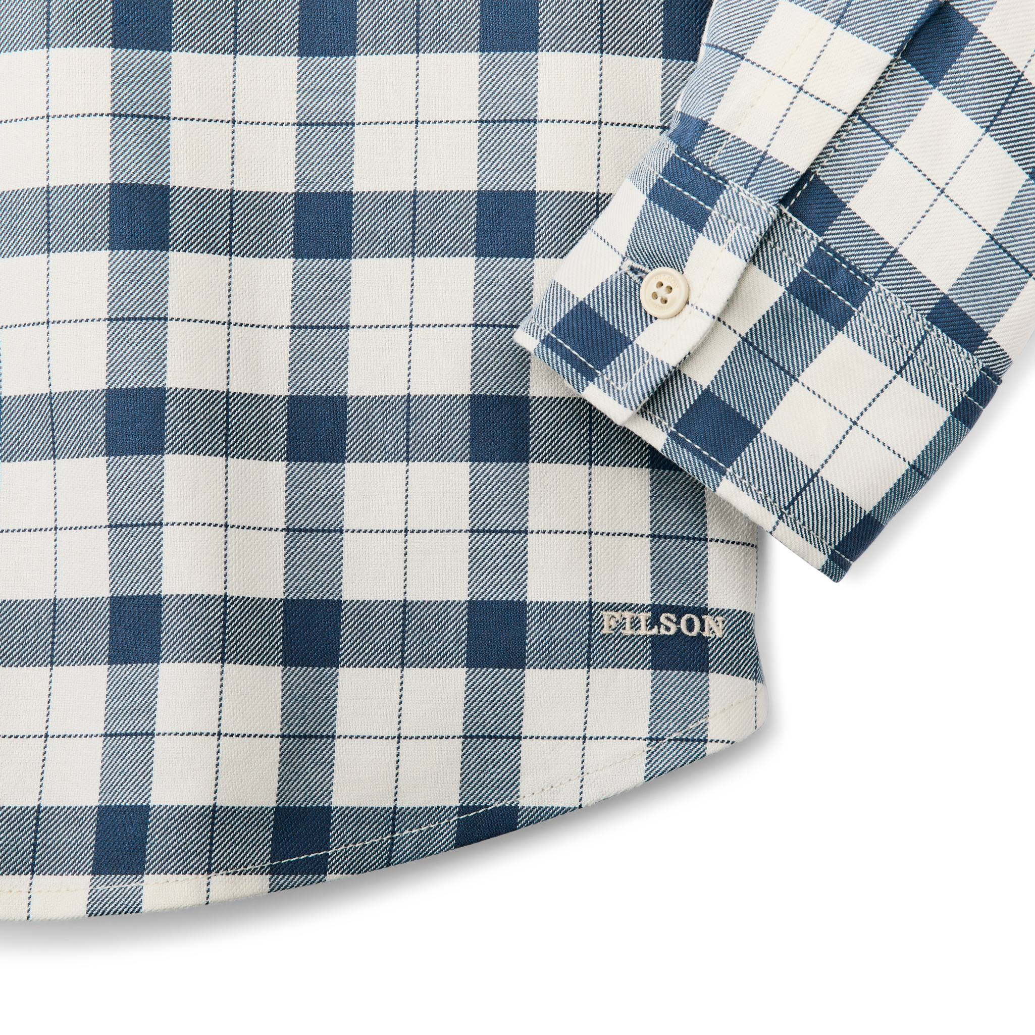 Women's Light Weight Alaskan Guide Shirt - Light Tan / Flag Blue Plaid - Image 4