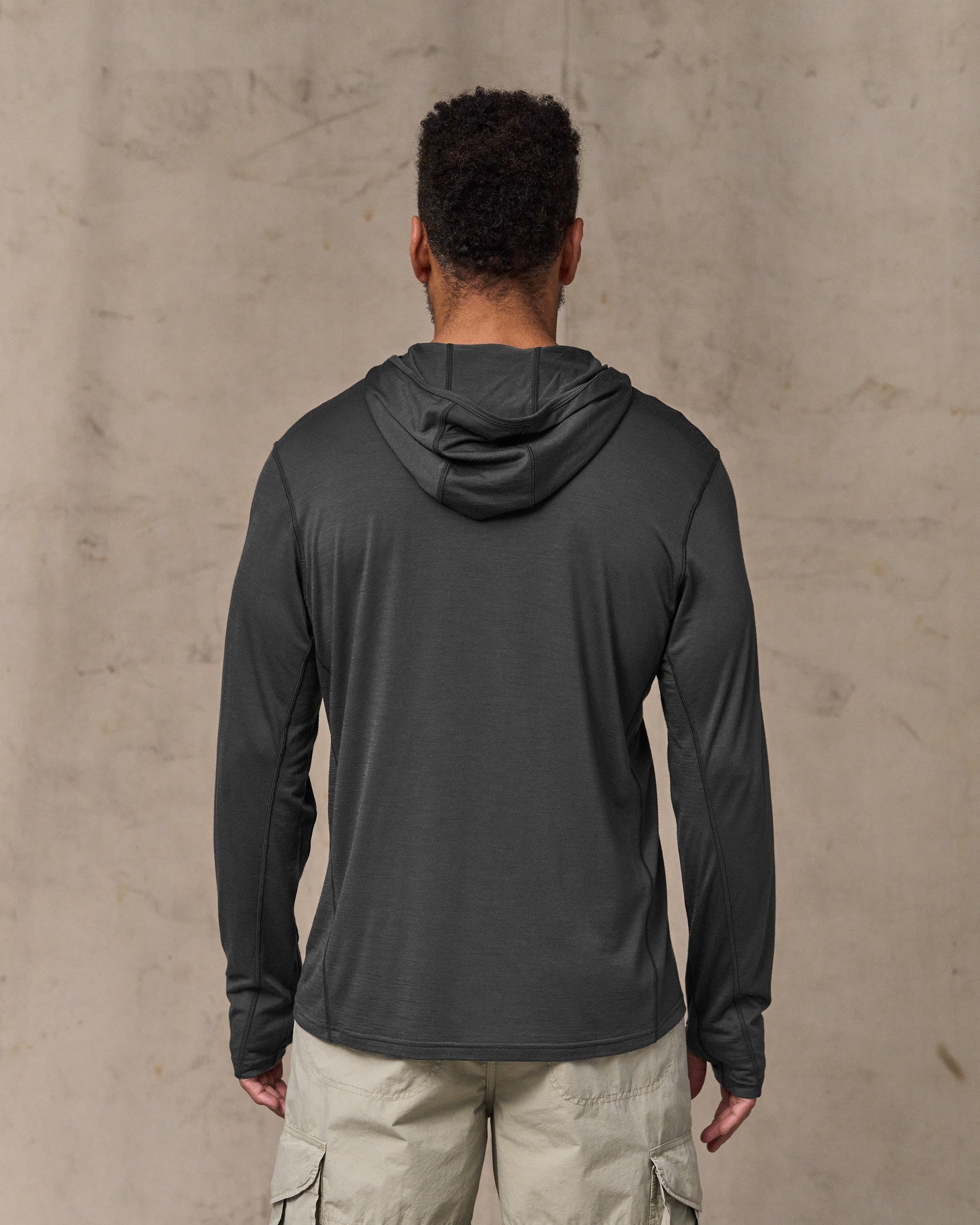 Alternative view of Wool-Blend UPF Hoodie - Raven