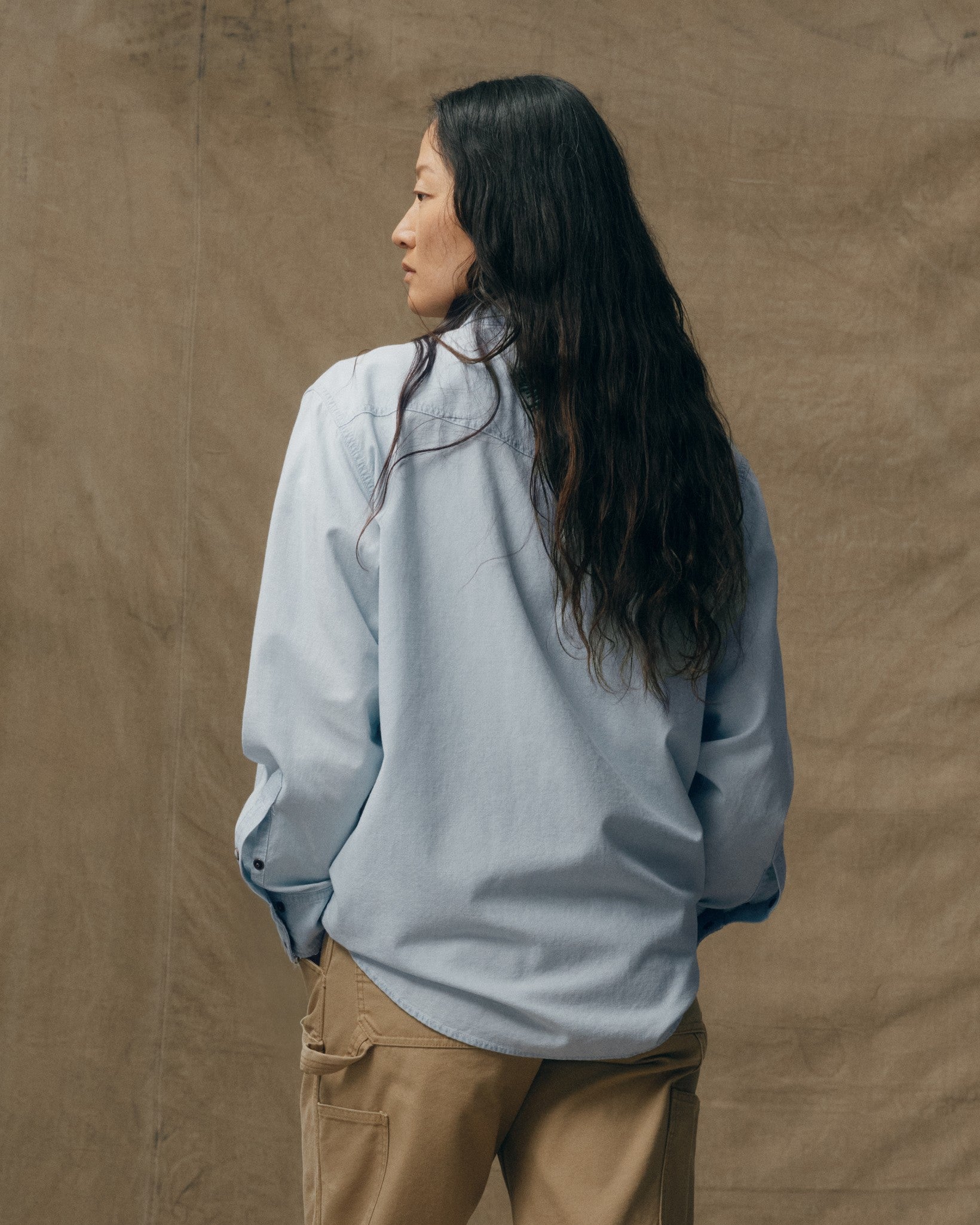 Alternative view of Women's Embroidered Western Shirt - Light Indigo Chambray / Fields