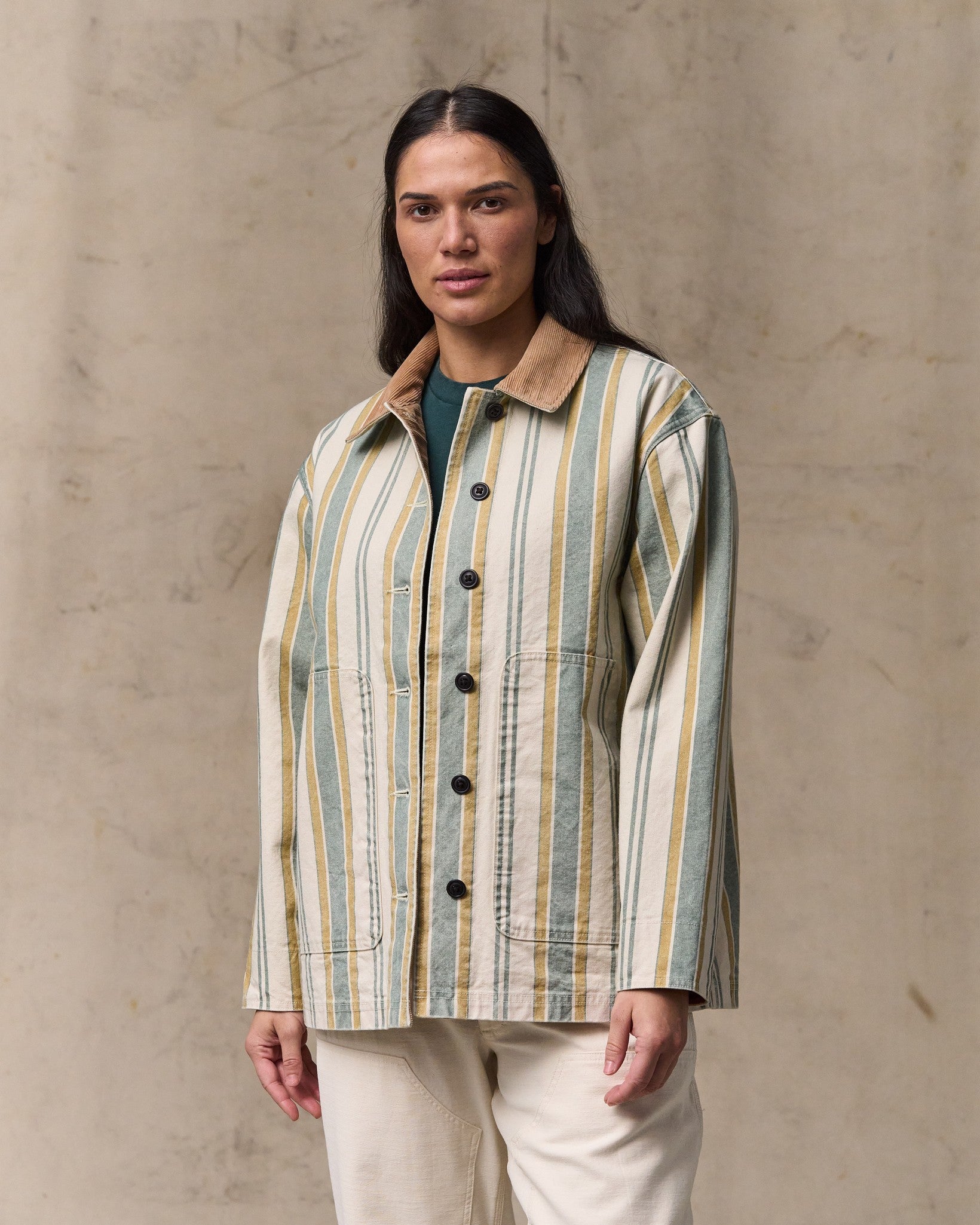 Women's Canvas Barn Coat - Natural / Yellow