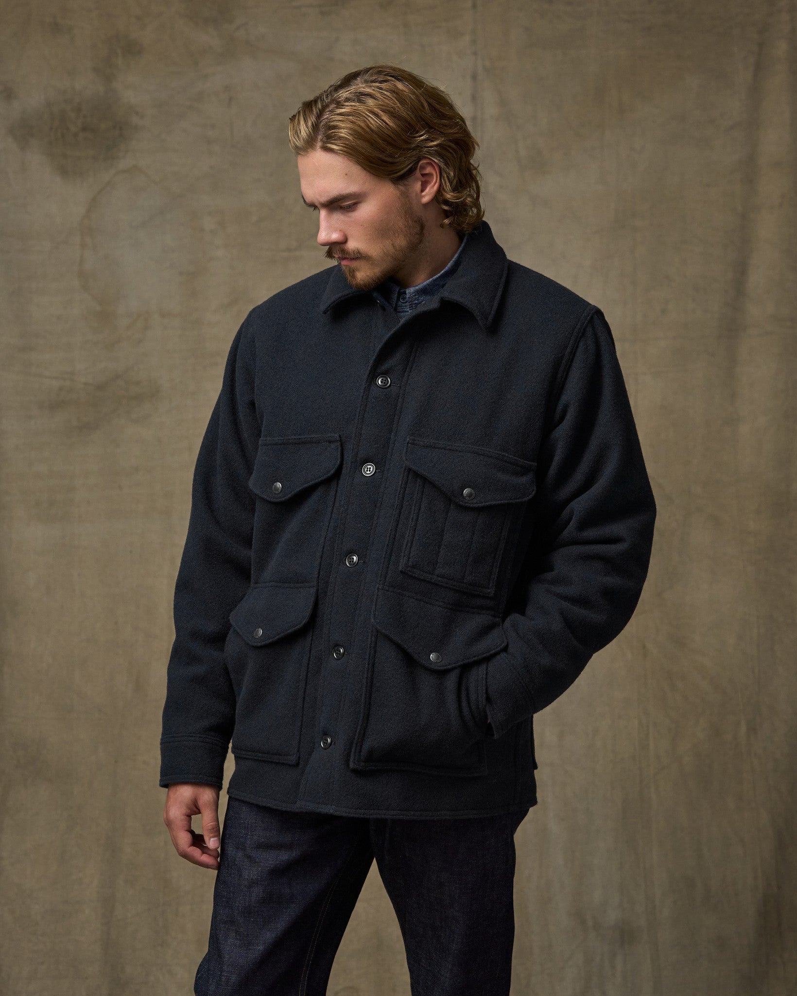 Seattle Wool Cruiser Jacket - Navy - Image 3